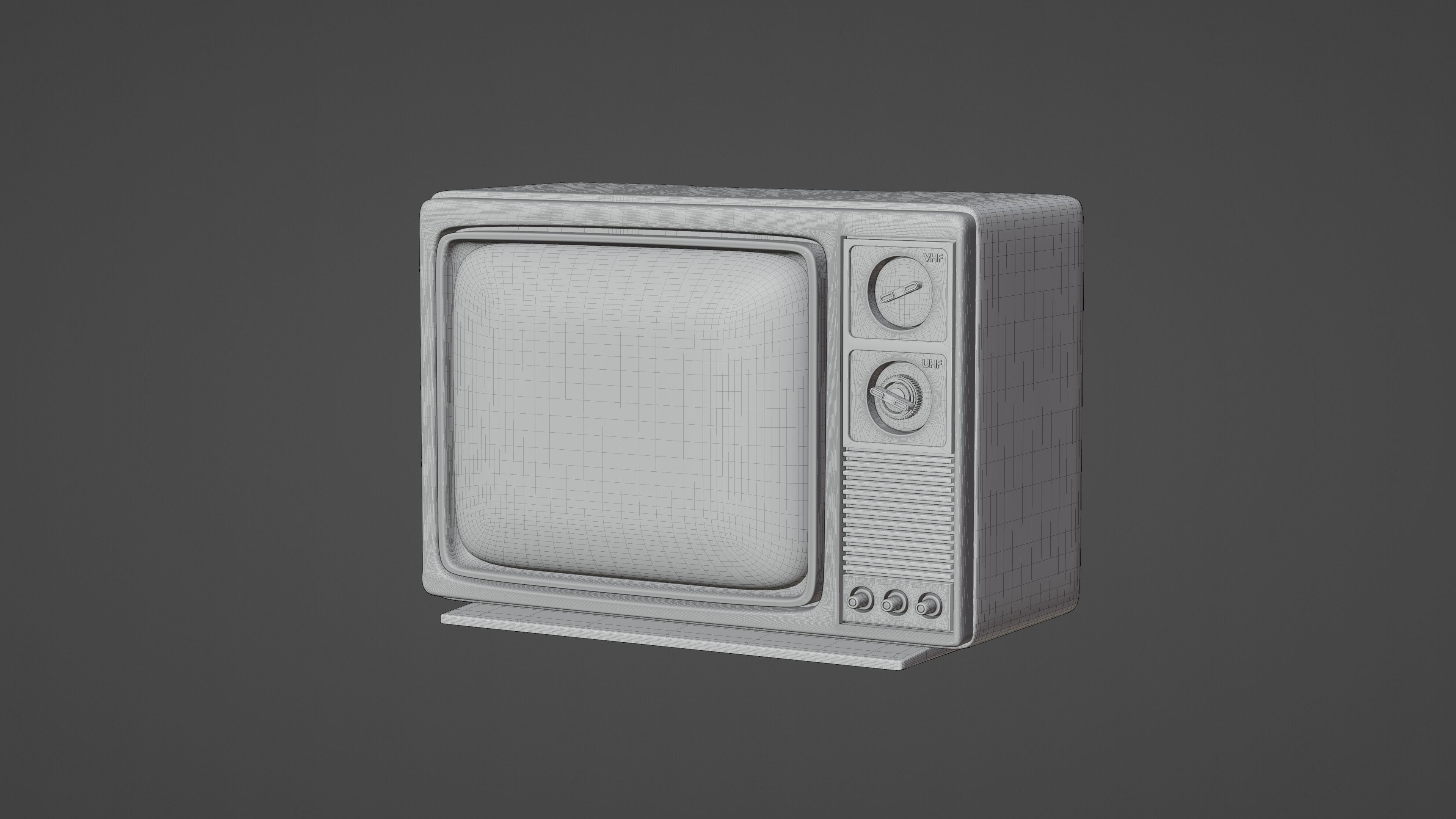 Retro 80s CRT Television GoldStar BMR  3D model_4