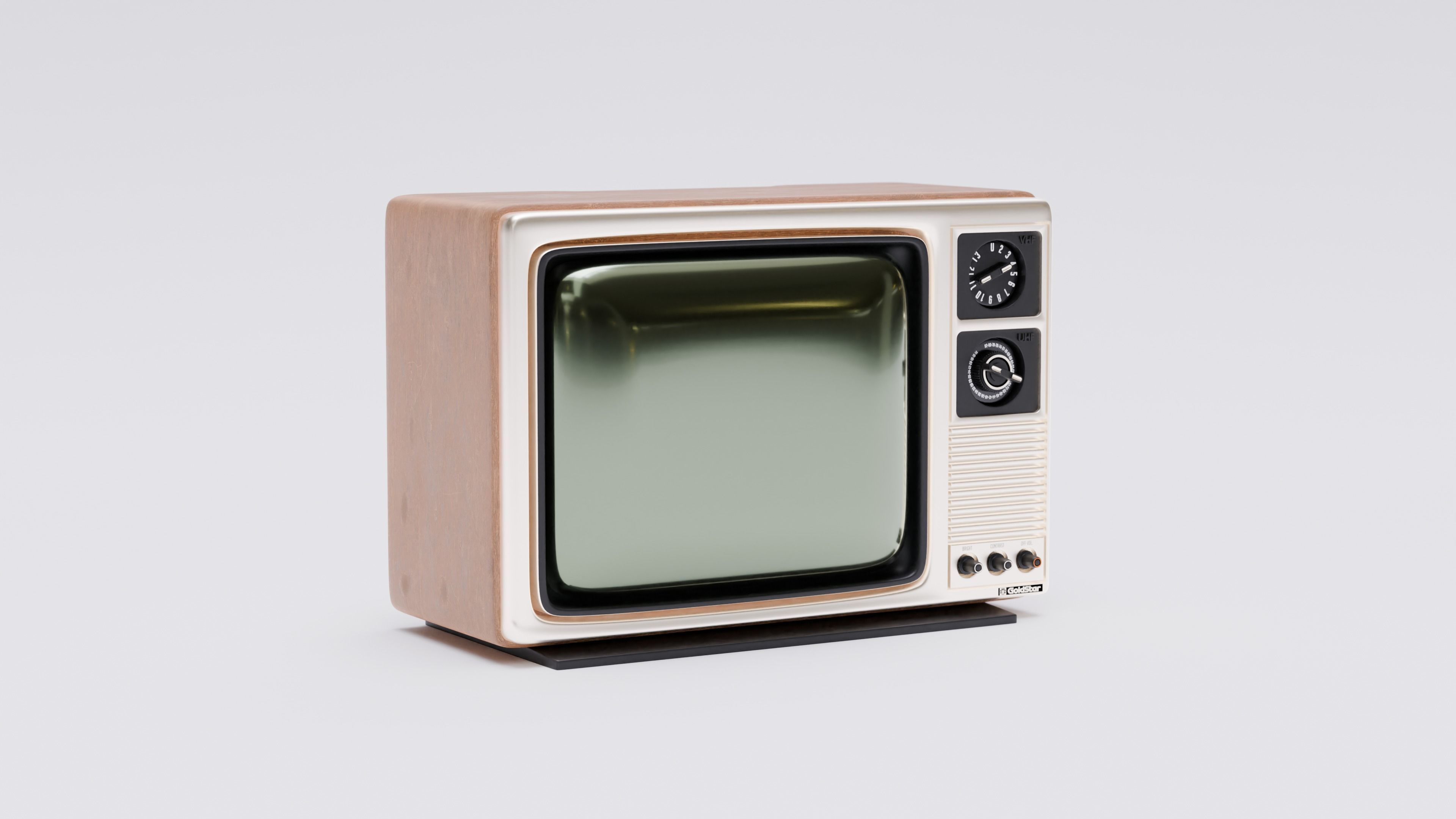 Retro 80s CRT Television GoldStar BMR  3D model_3
