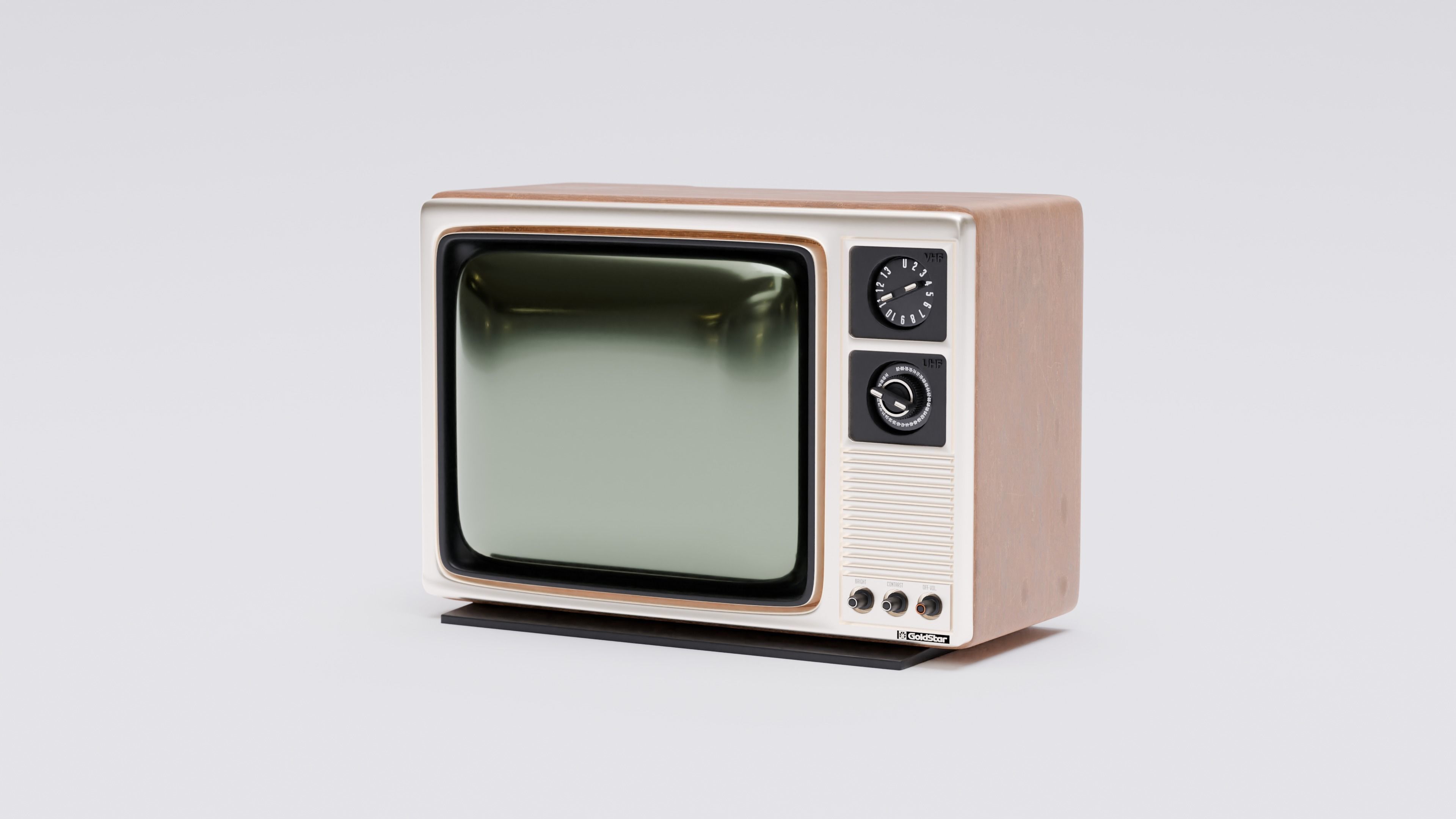 Retro 80s CRT Television GoldStar BMR  3D model_2
