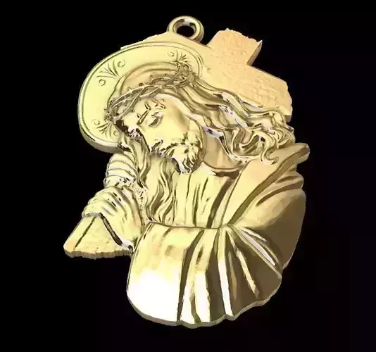 Jesus holding cross pendant 3D print model