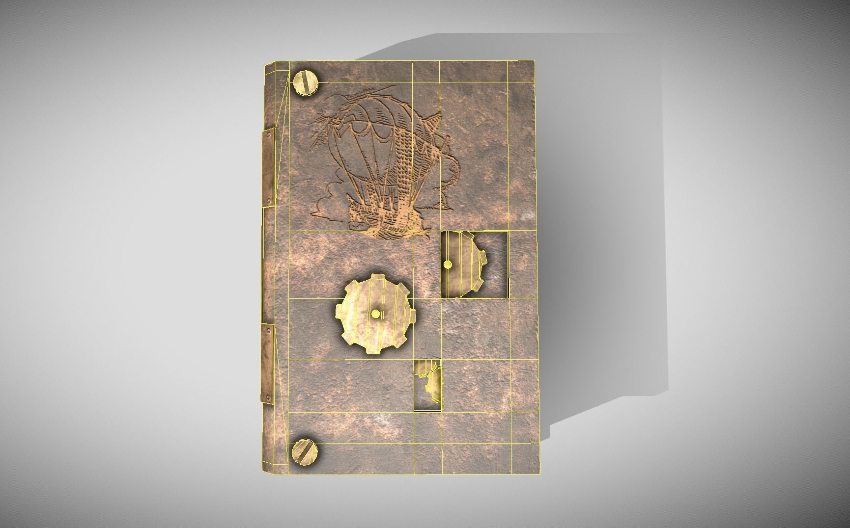 Steampunk book Low-poly 3D model_12