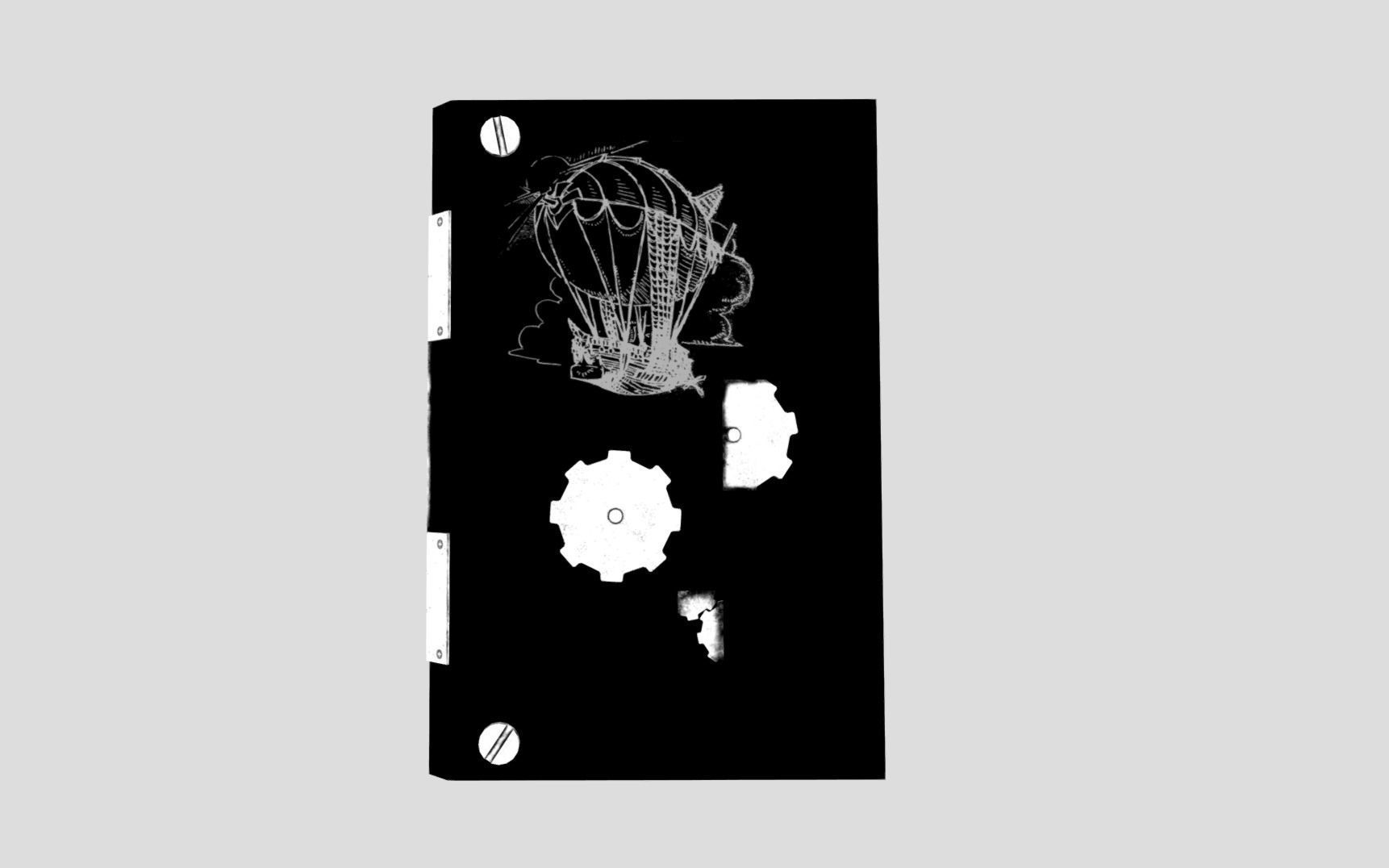 Steampunk book Low-poly 3D model_11