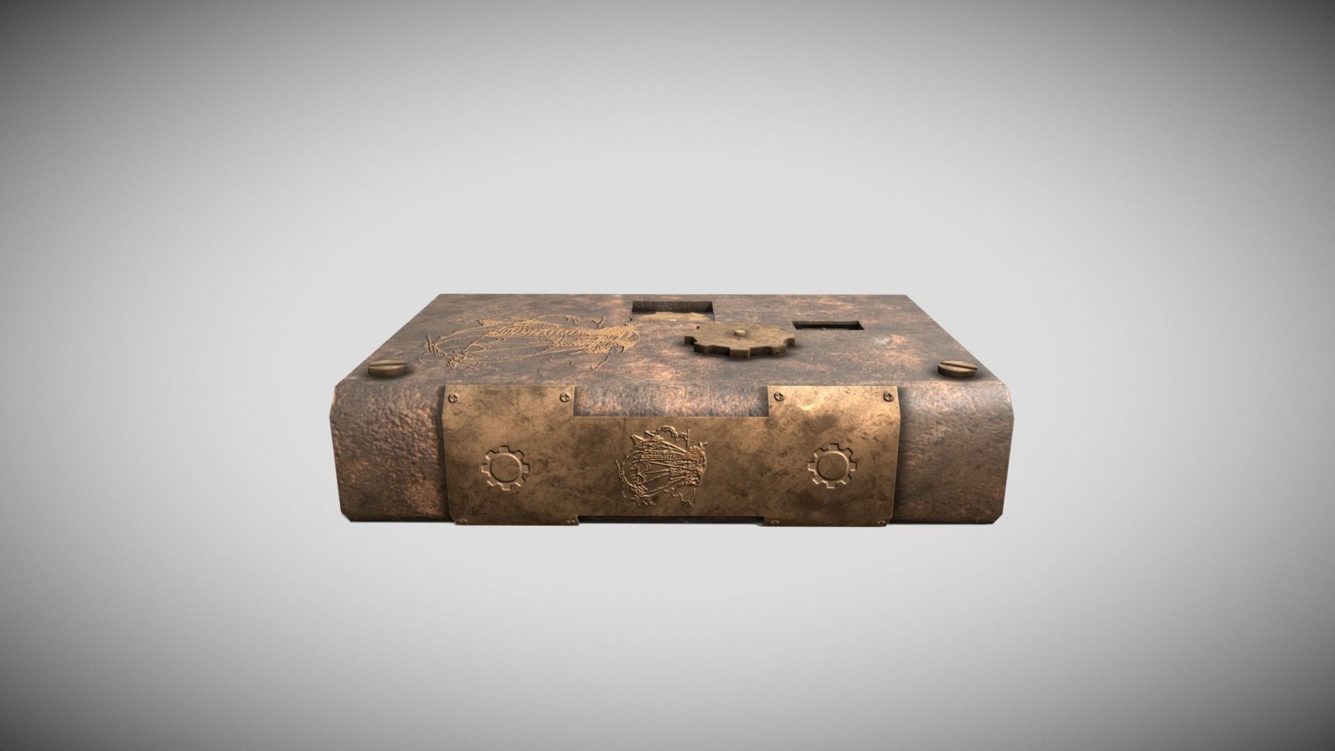 Steampunk book Low-poly 3D model_4
