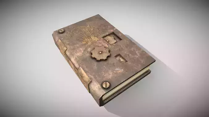 Steampunk book Low-poly 3D model