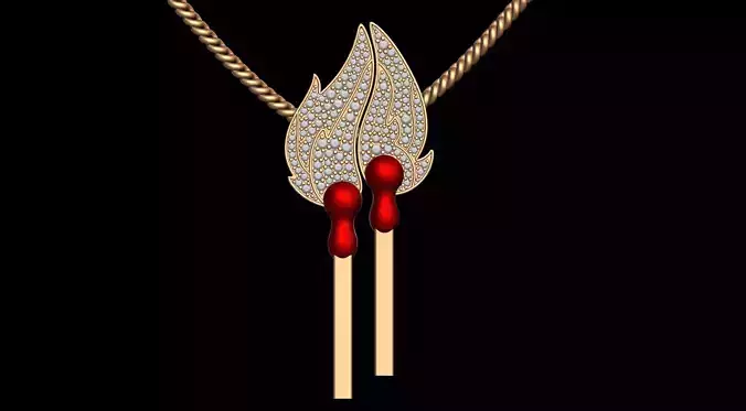Diamond Light Matchstick Pendant 