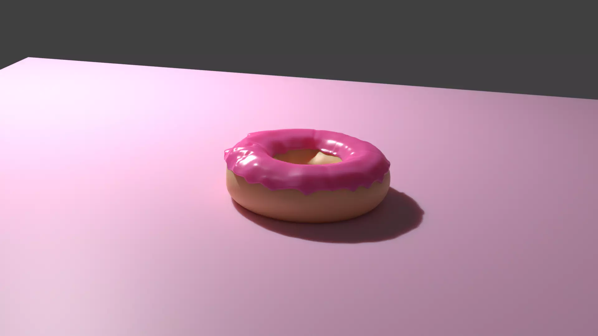 Donut on table 3D model_0