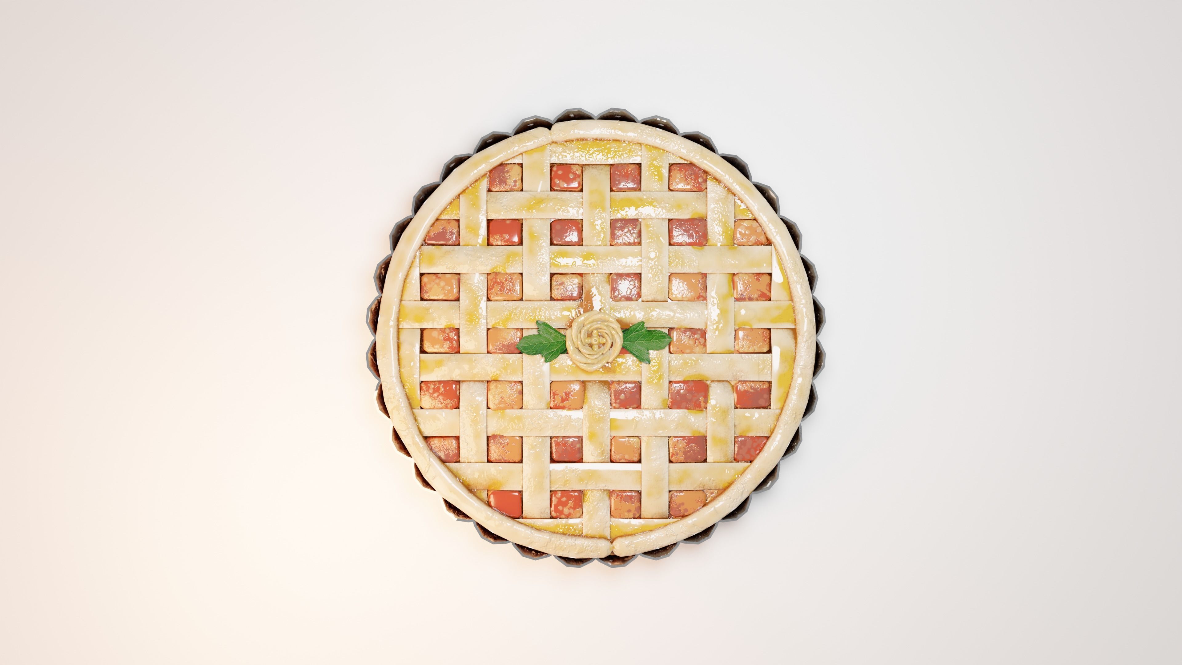 Tomato Pie  Low-poly 3D model_7