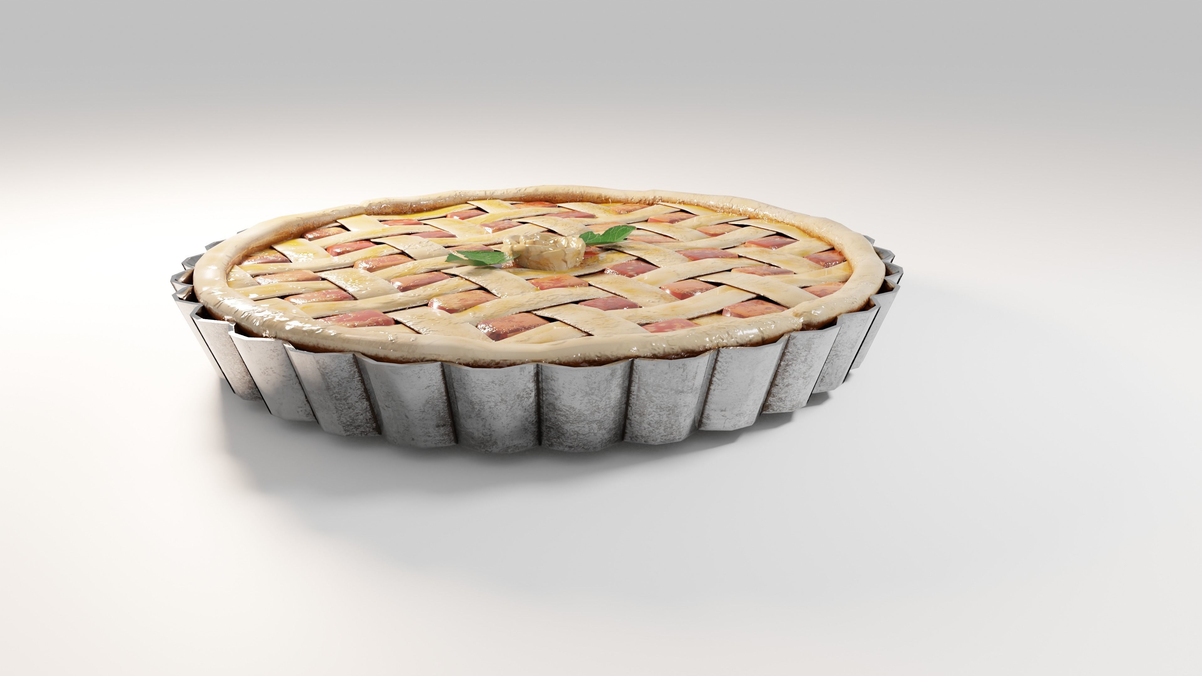 Tomato Pie  Low-poly 3D model_3