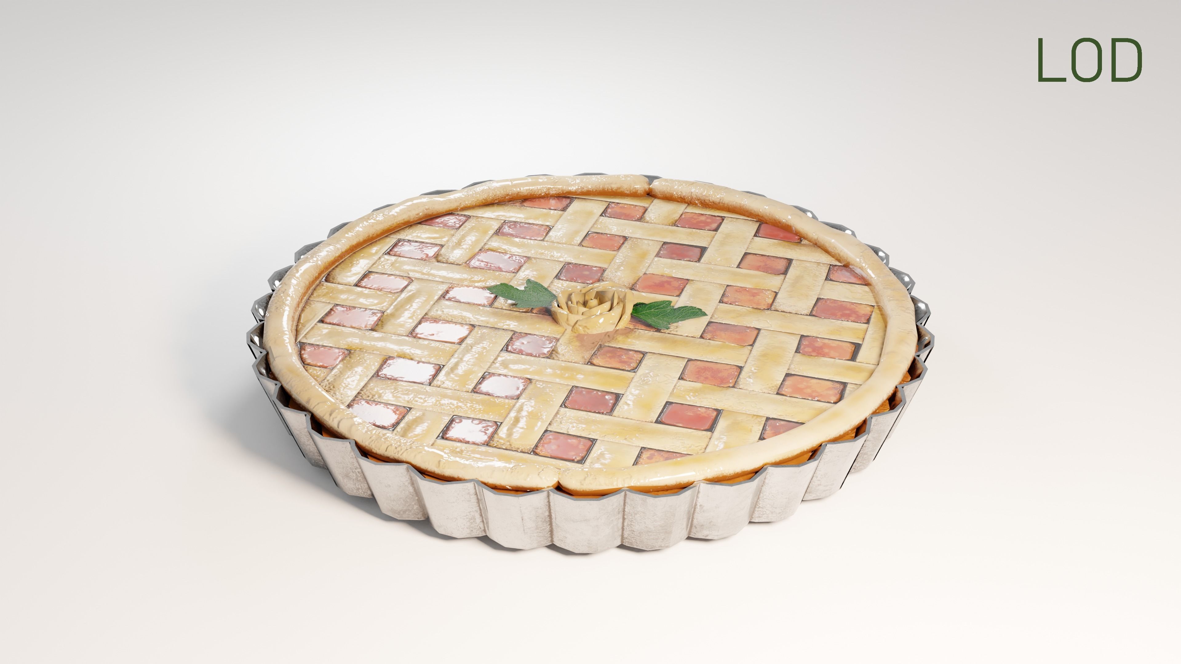 Tomato Pie  Low-poly 3D model_12