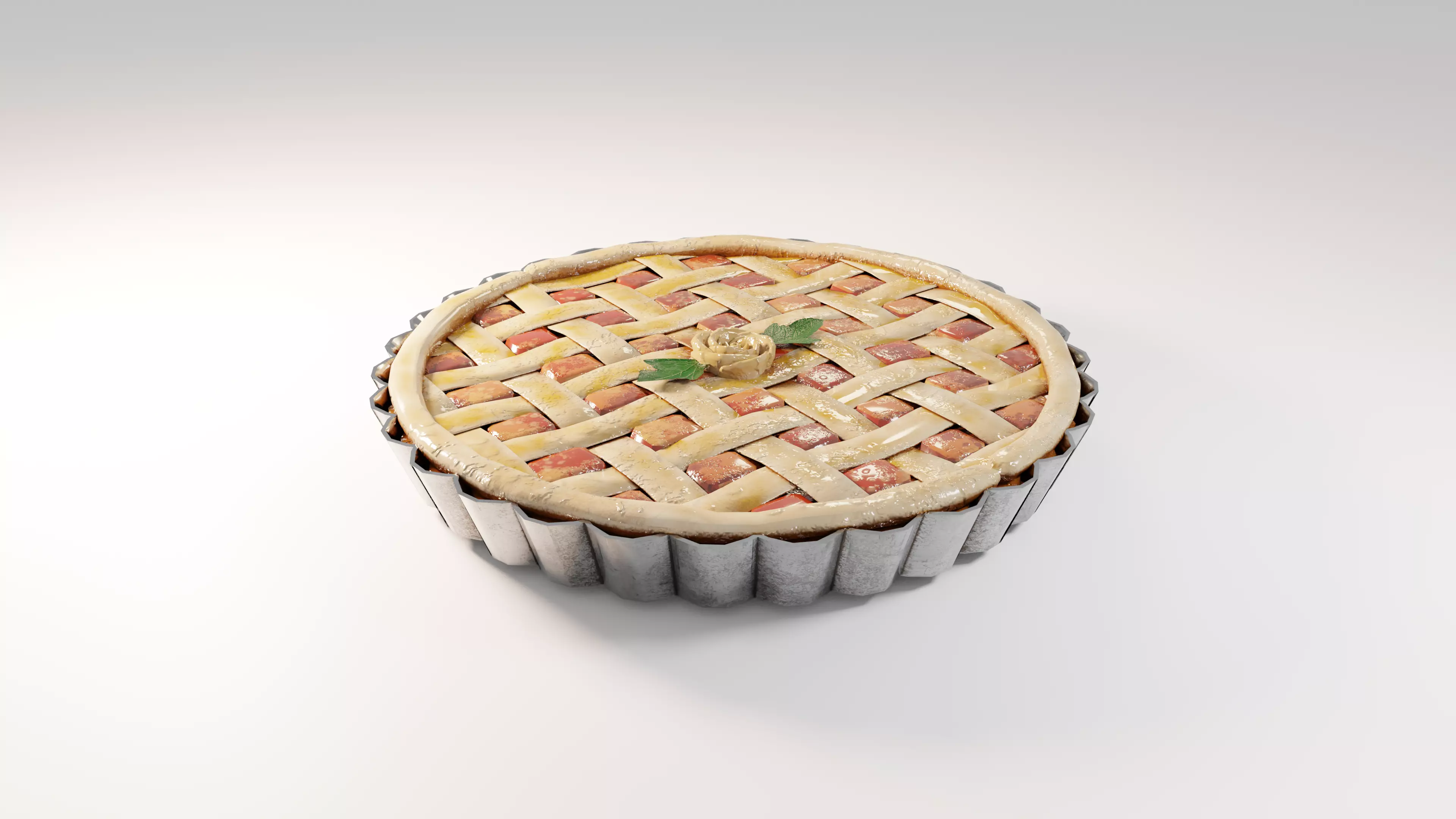 Tomato Pie  Low-poly 3D model_0