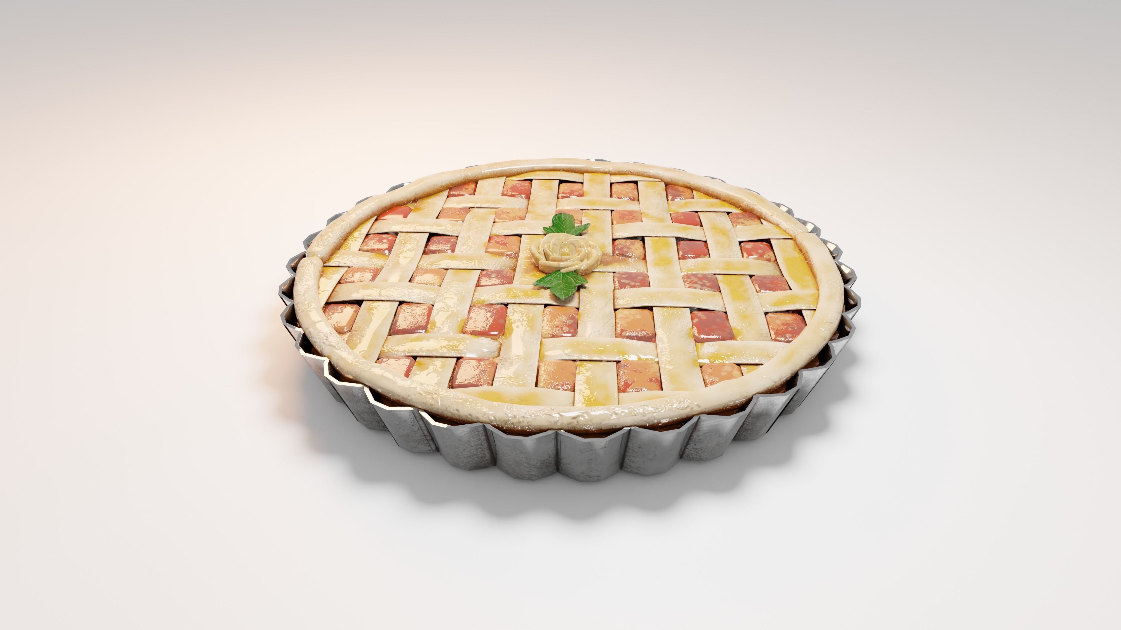 Tomato Pie  Low-poly 3D model_8