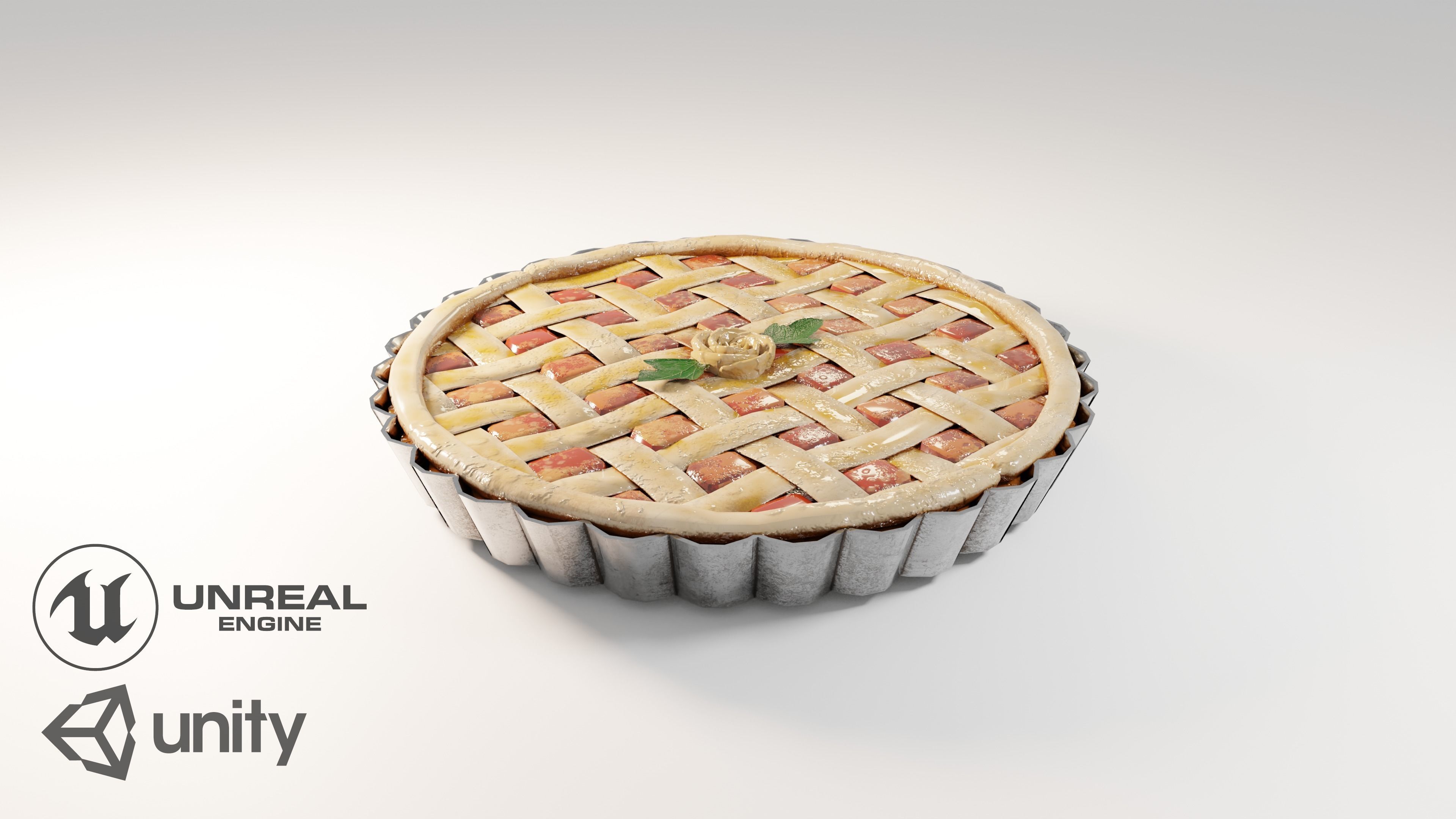 Tomato Pie  Low-poly 3D model_1
