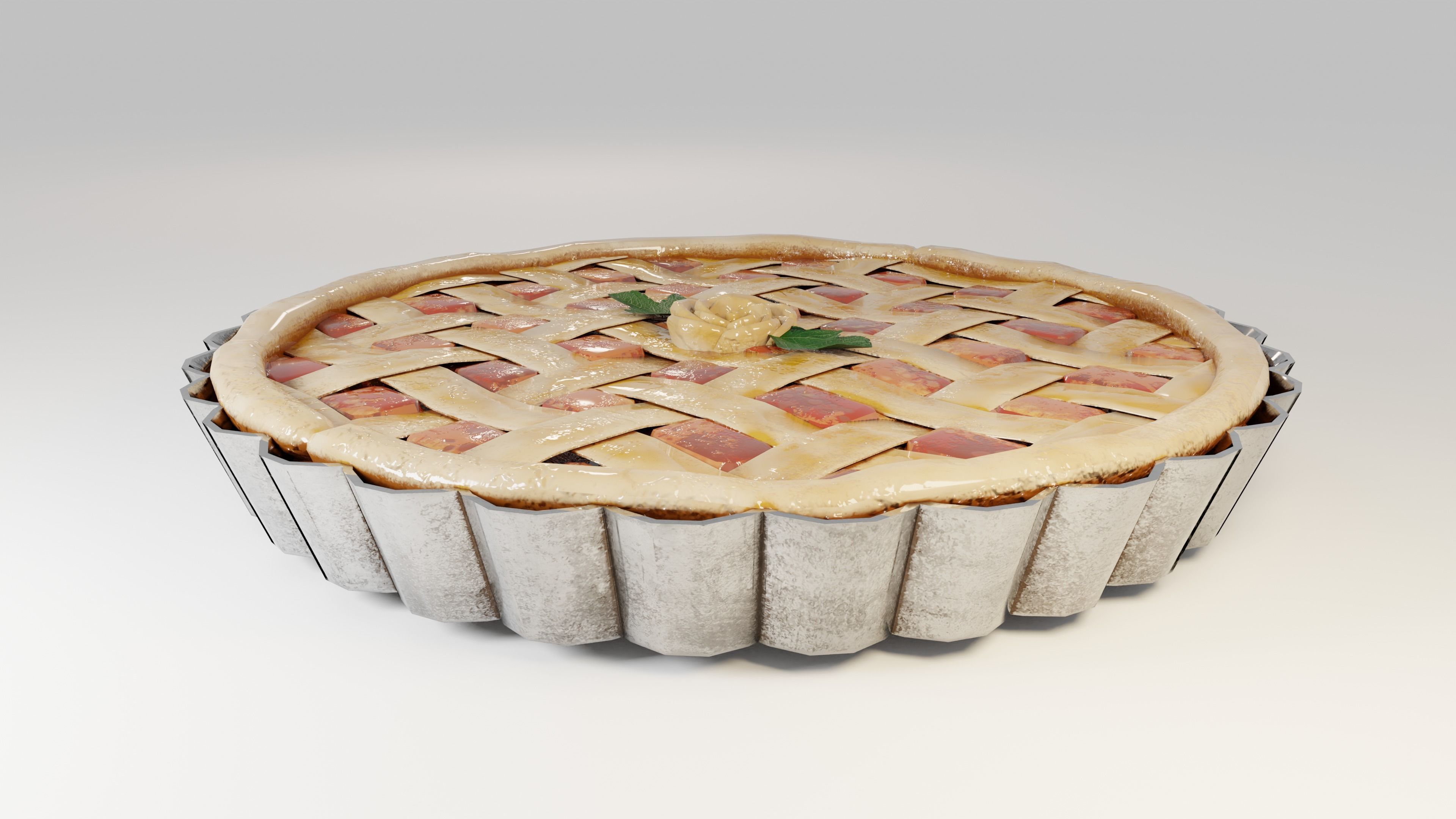 Tomato Pie  Low-poly 3D model_4