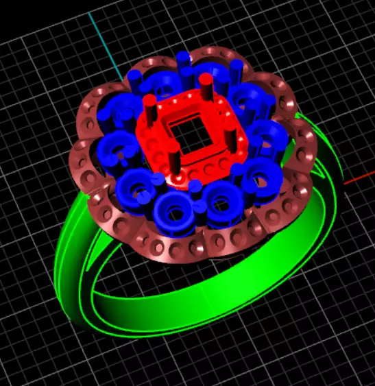 flower ring 3D print model_0
