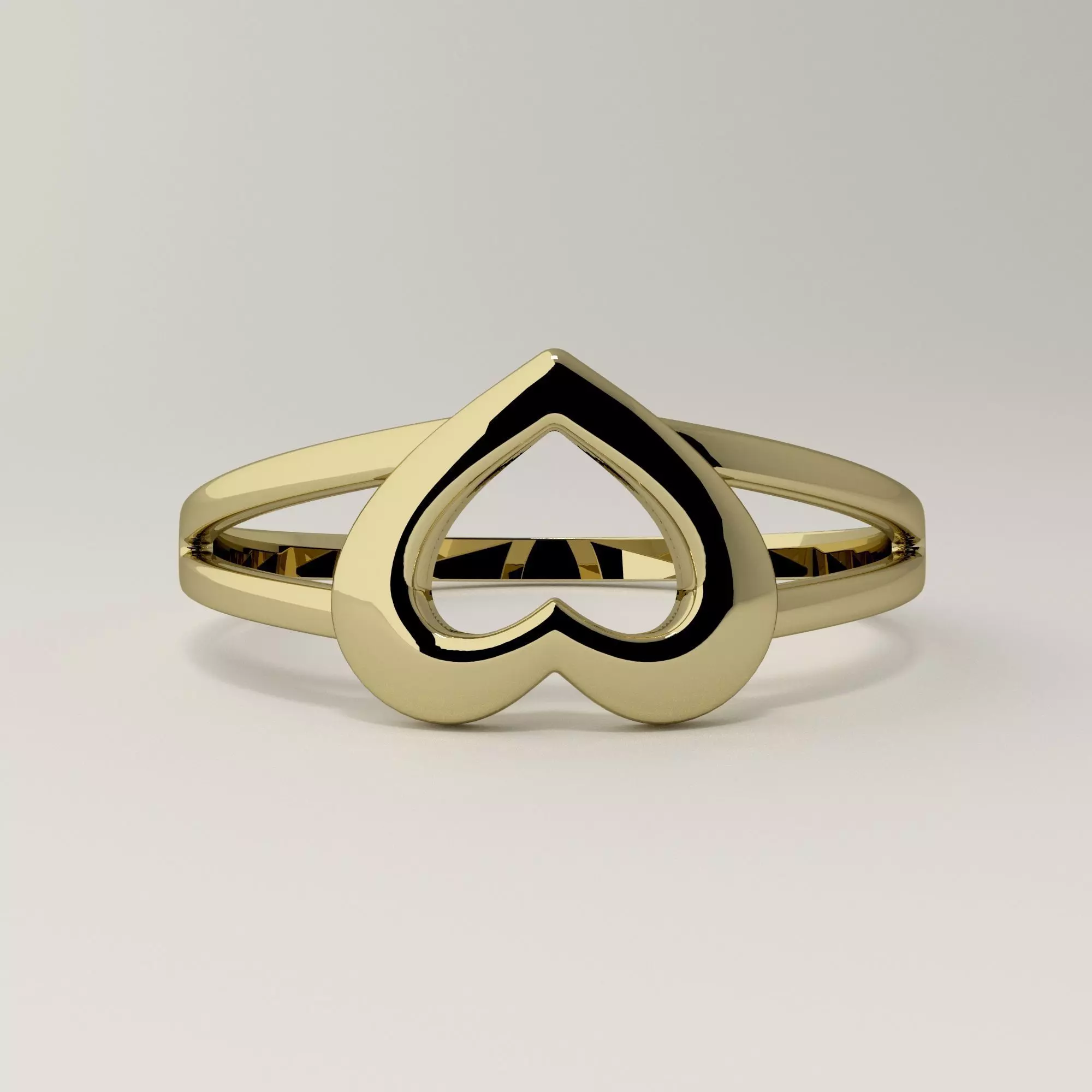Ring with a big heart 3D print model