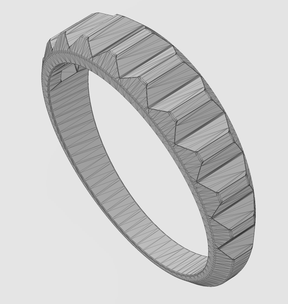 Triangular knurl tapered band 3D model 3D printable CGTrader