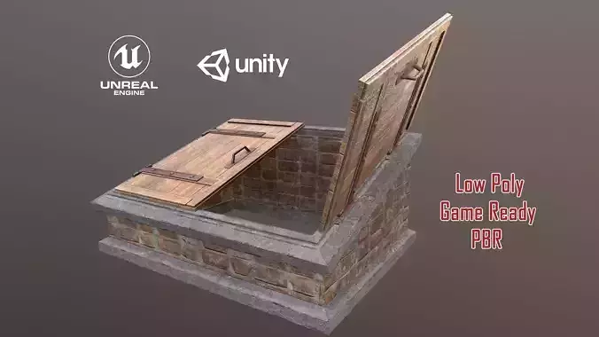 Basement Entrance PBR  Low-poly 3D model