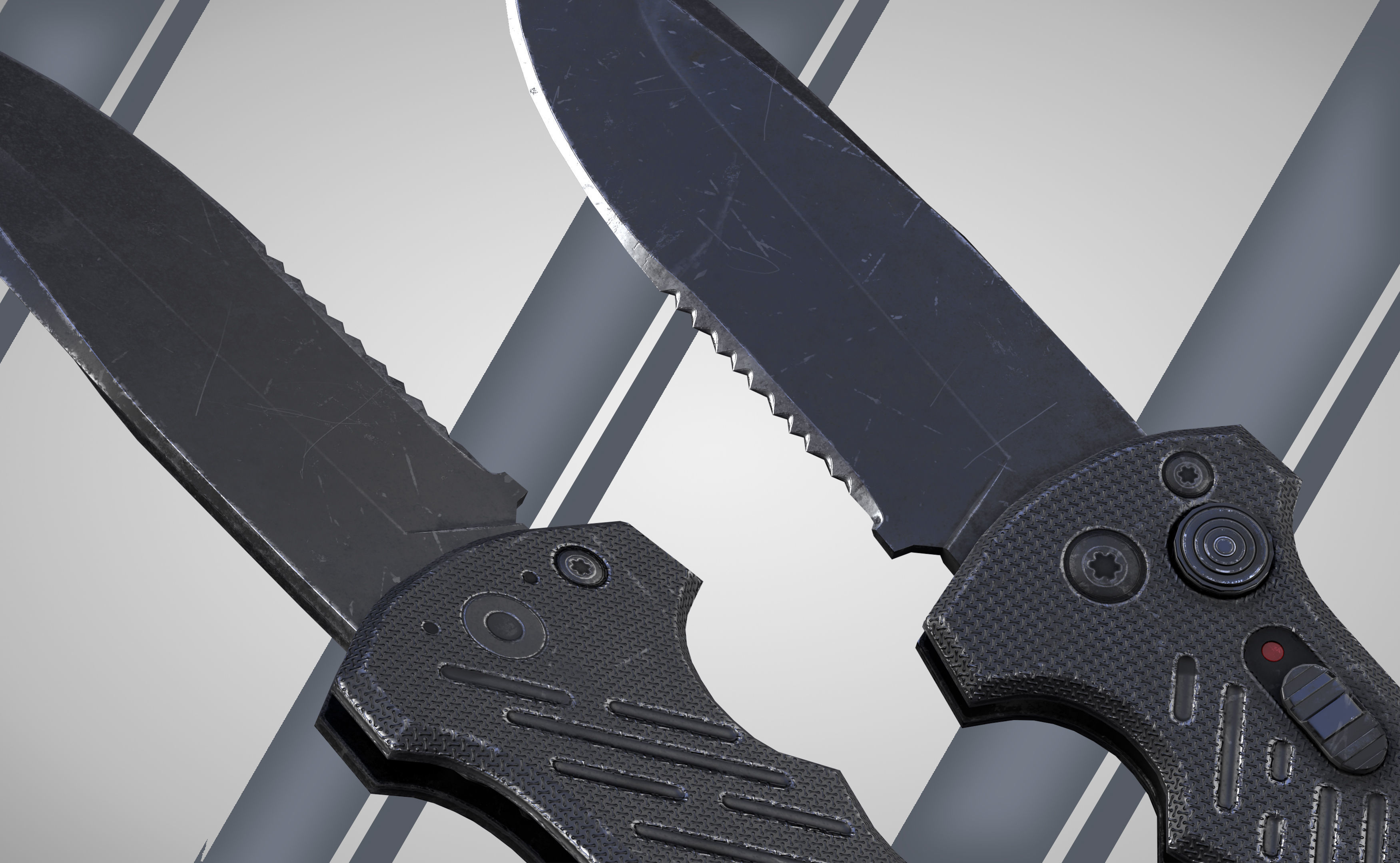 Combat Knife Free low-poly 3D model_2