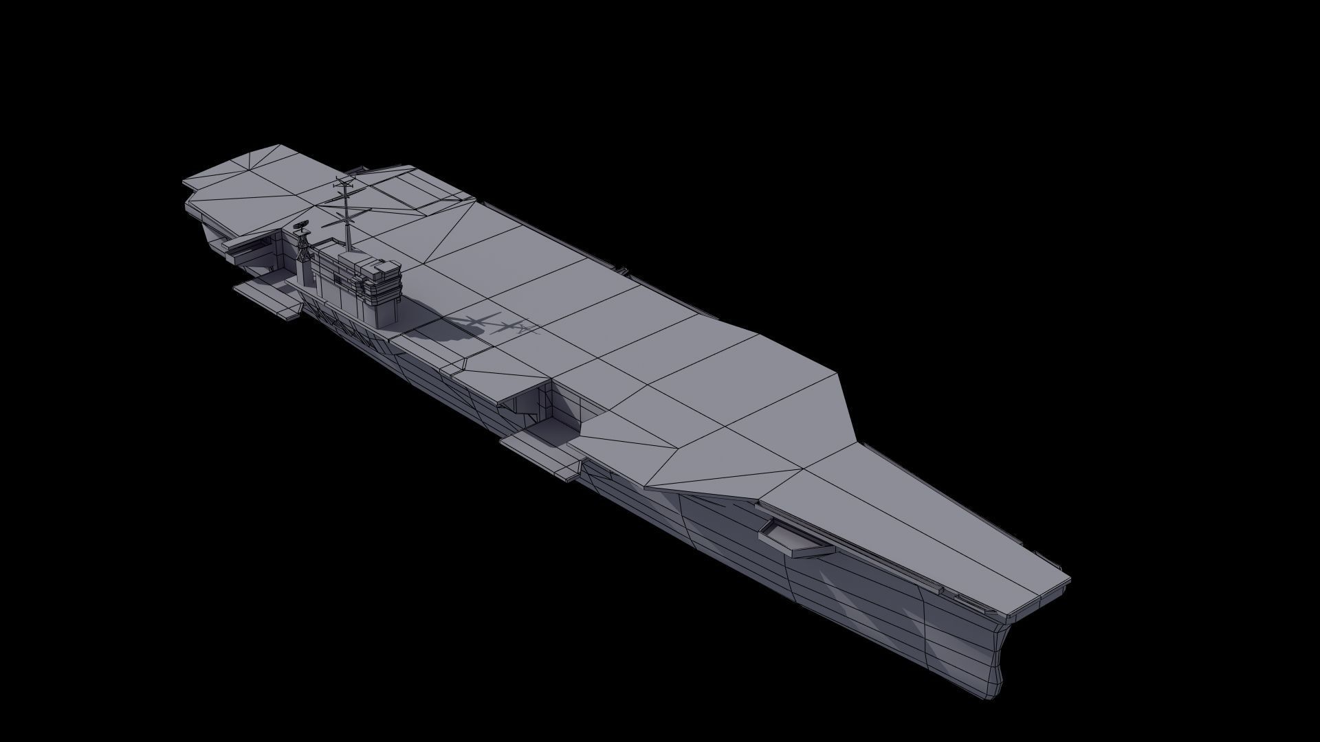 Nimitz Aircraft Carrier Low-poly 3D model_34