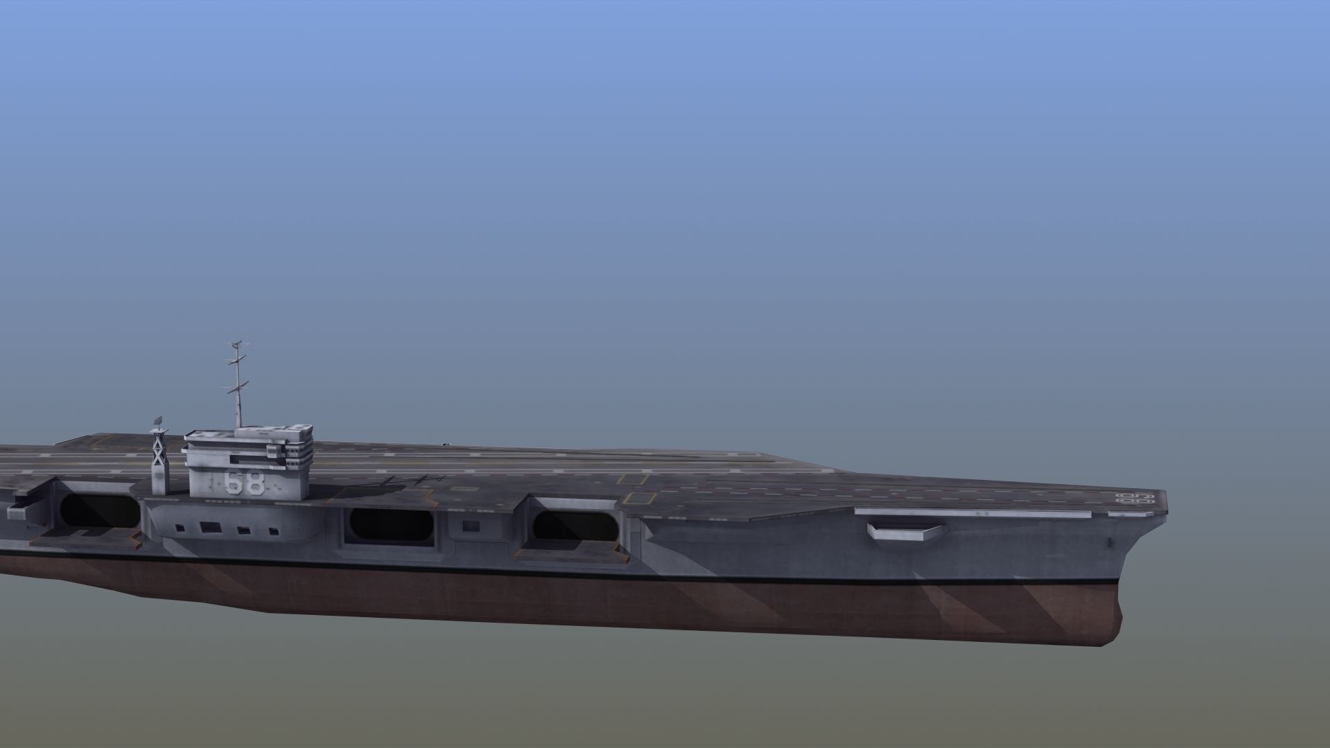 Nimitz Aircraft Carrier Low-poly 3D model_10