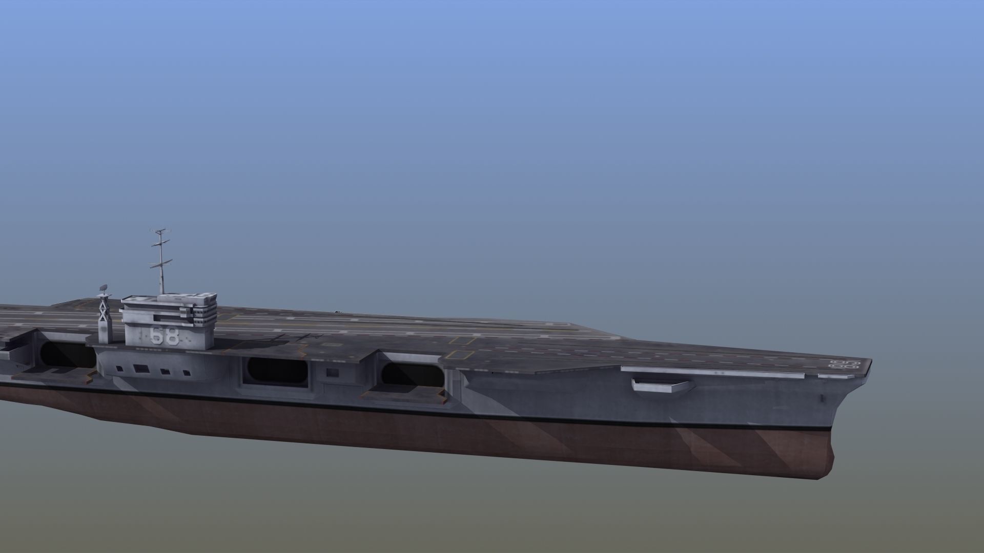 Nimitz Aircraft Carrier Low-poly 3D model_9