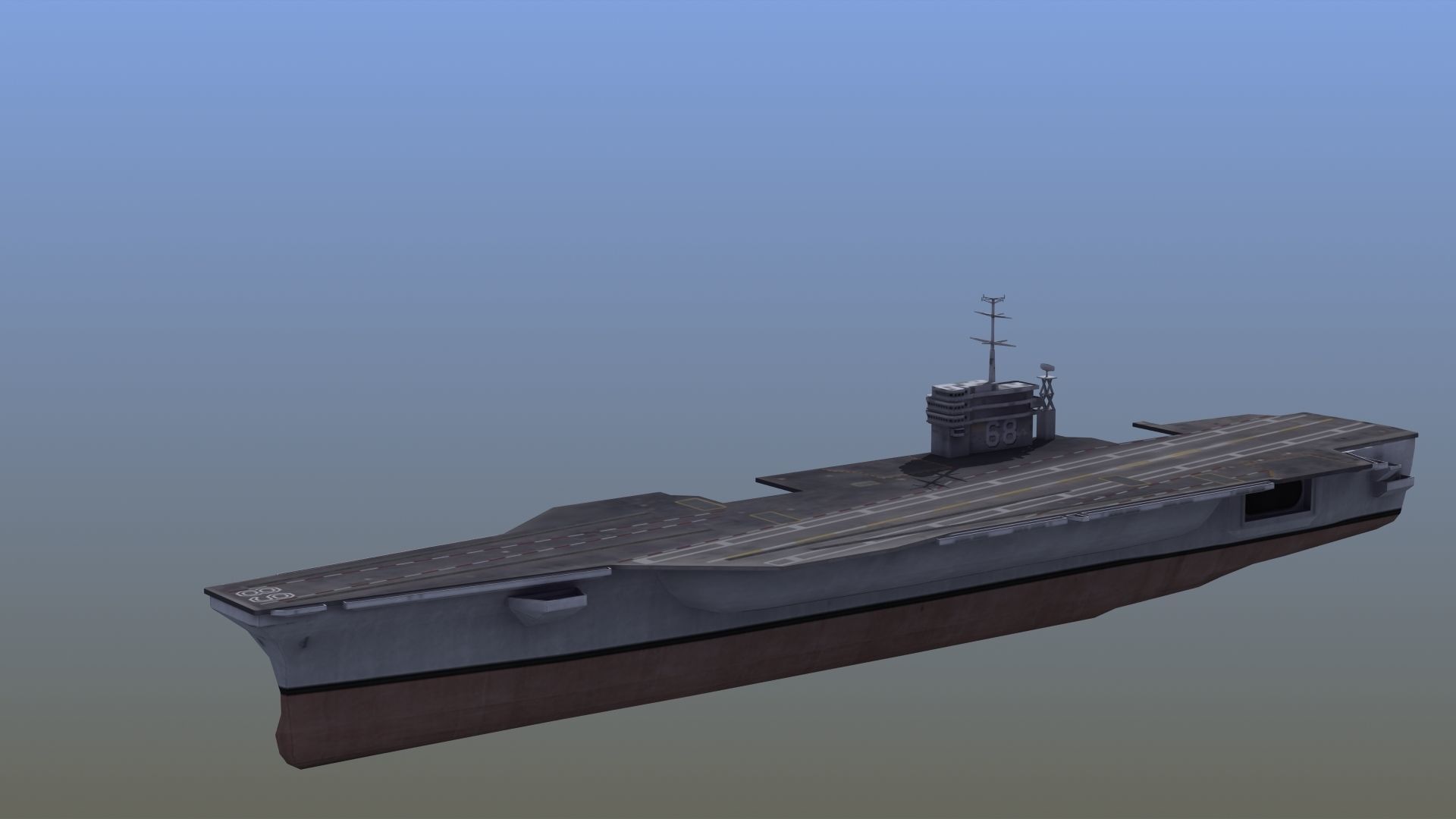 Nimitz Aircraft Carrier Low-poly 3D model_2
