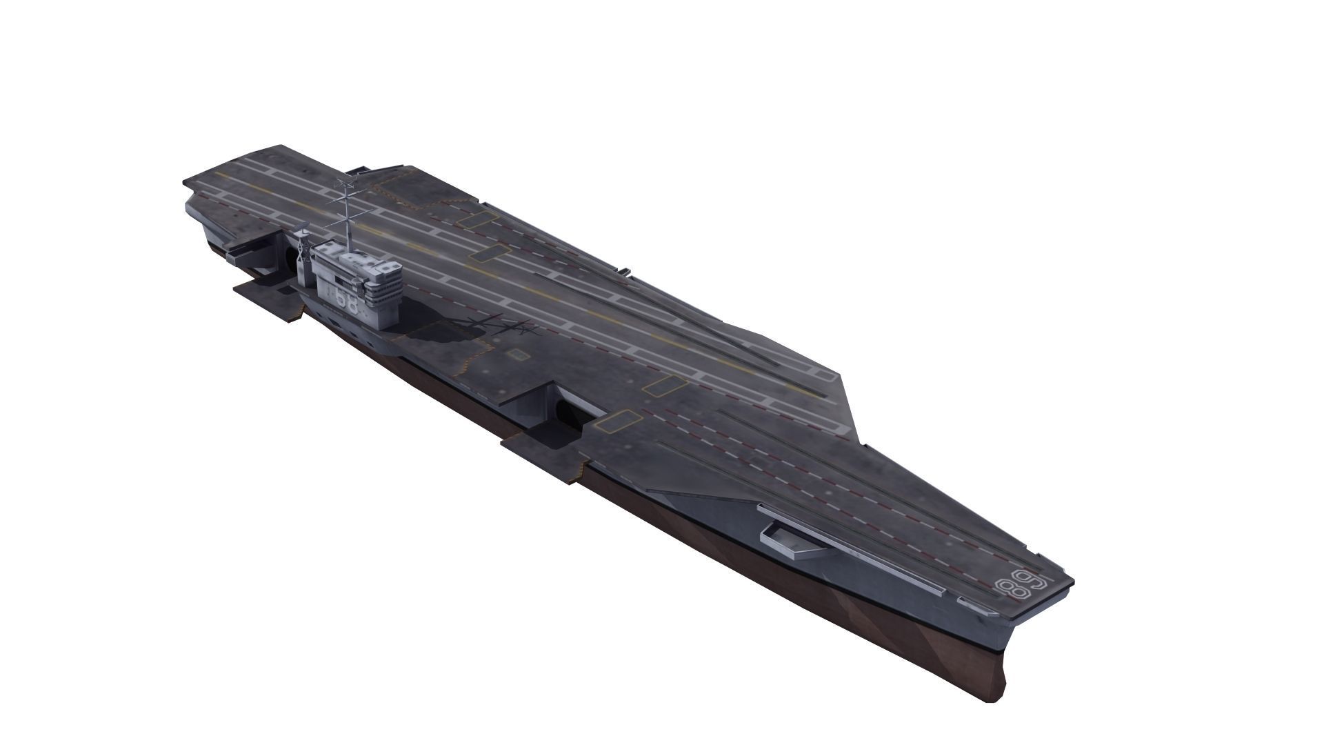 Nimitz Aircraft Carrier Low-poly 3D model_17