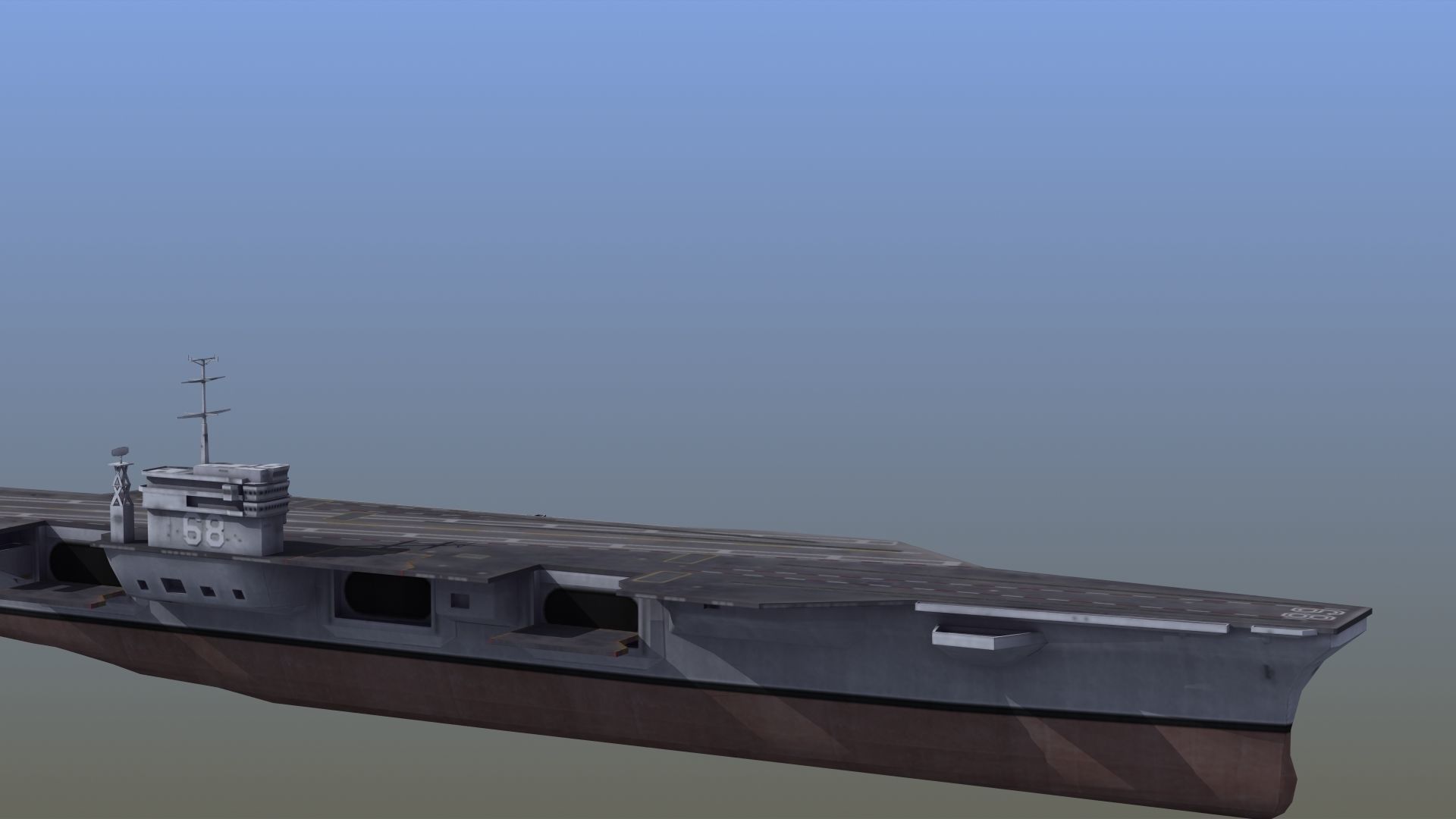 Nimitz Aircraft Carrier Low-poly 3D model_11