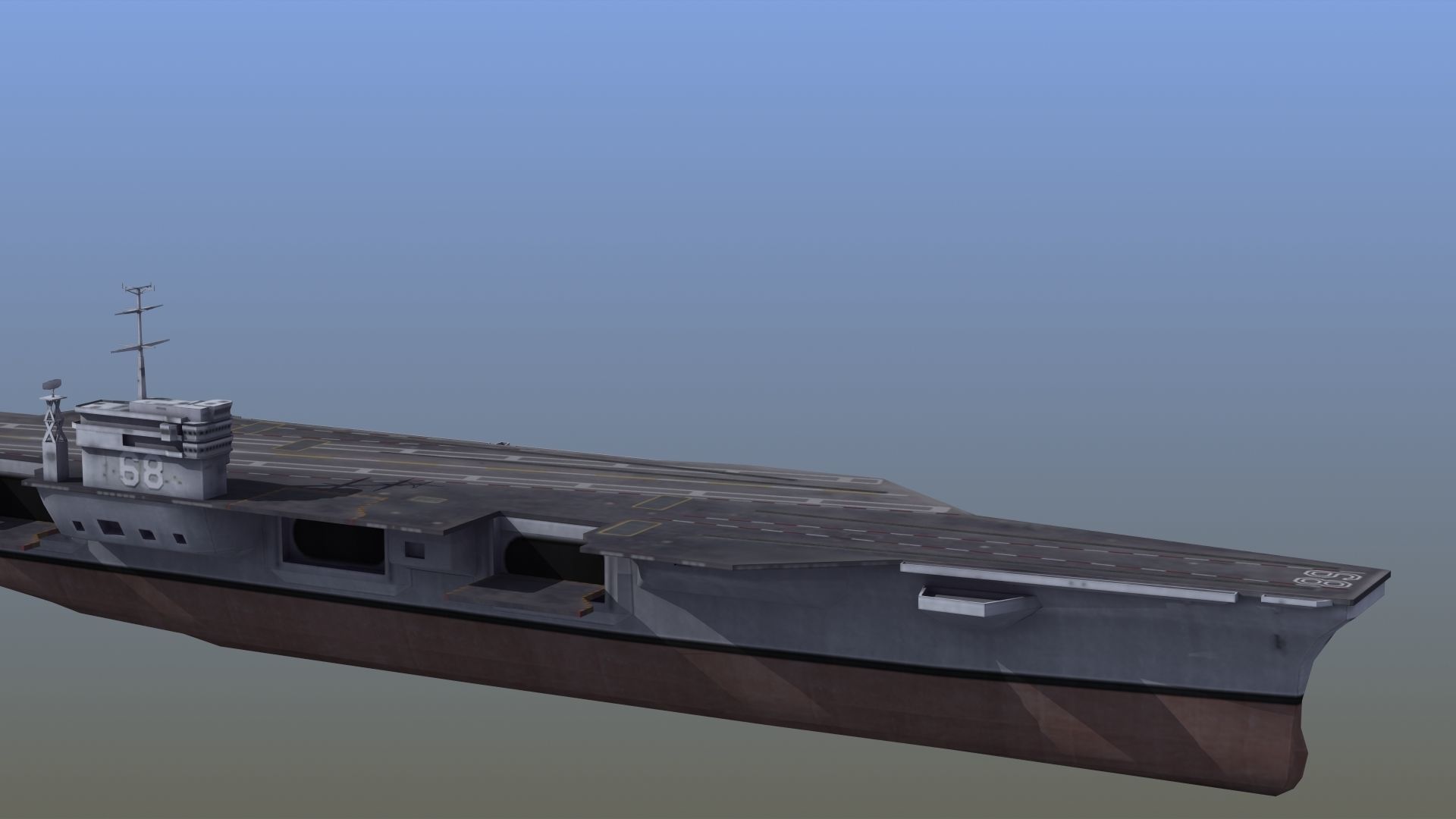 Nimitz Aircraft Carrier Low-poly 3D model_8