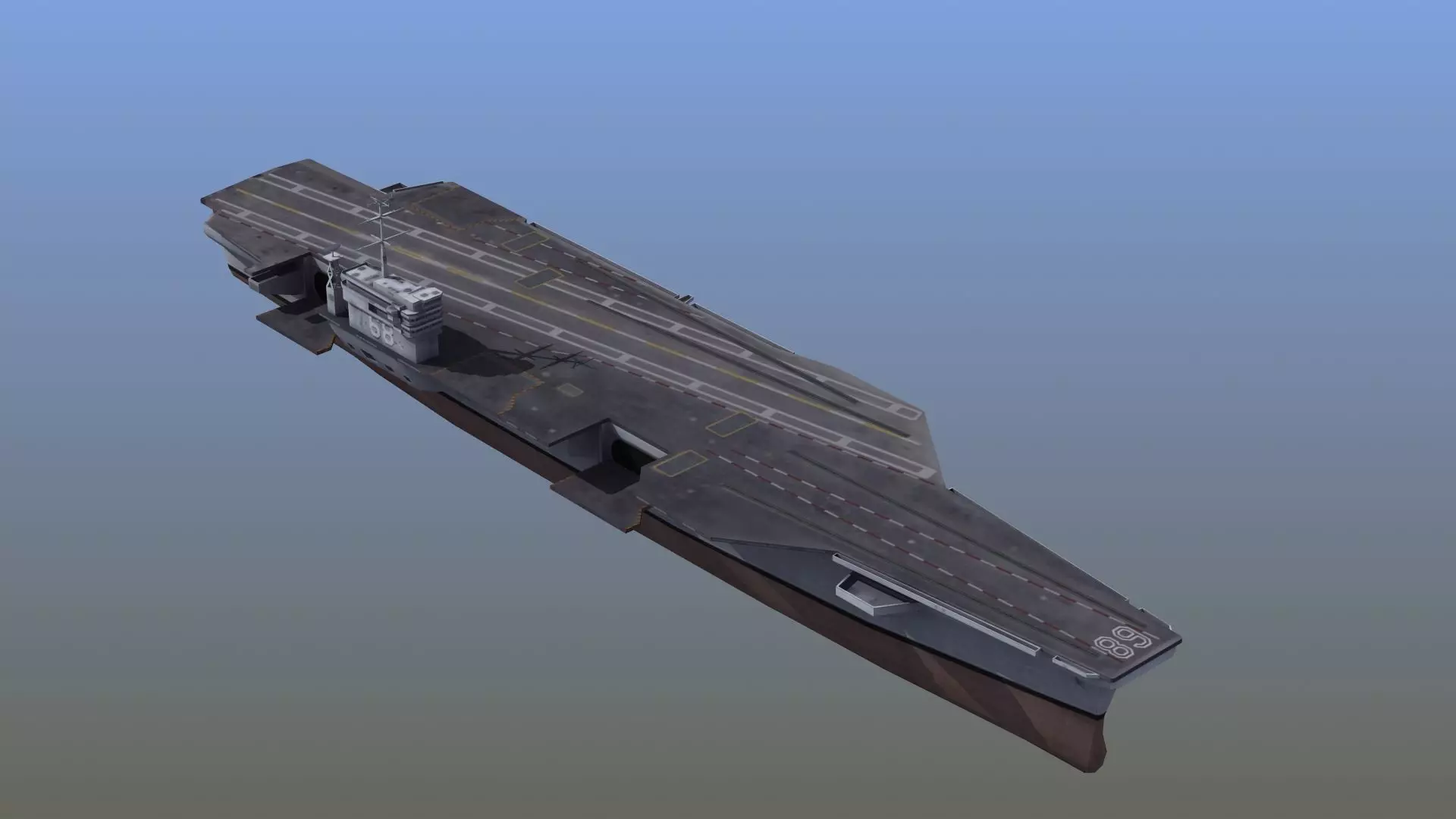 Nimitz Aircraft Carrier Low-poly 3D model_0