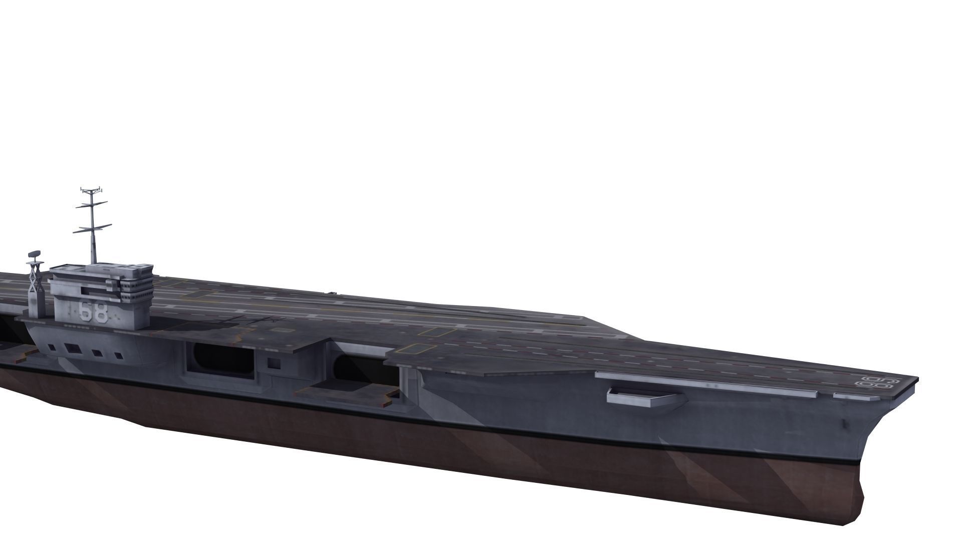 Nimitz Aircraft Carrier Low-poly 3D model_25