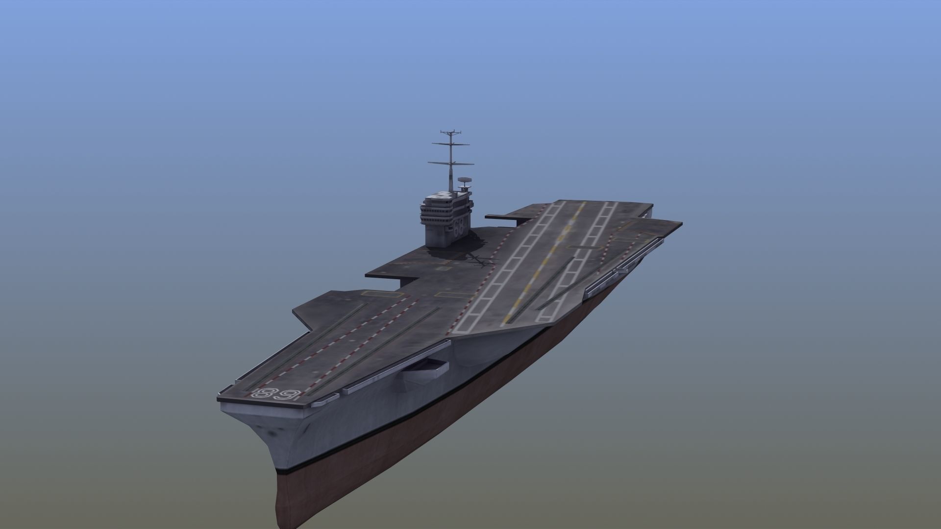 Nimitz Aircraft Carrier Low-poly 3D model_15