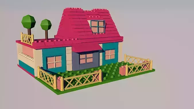 Lego Hello Kitty House 3D model