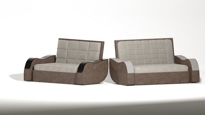TWO MODERN PHOTOREALISTIC  DIVAN 3D MAX 2021 CORONA RENDER BY NX Low-poly 3D model
