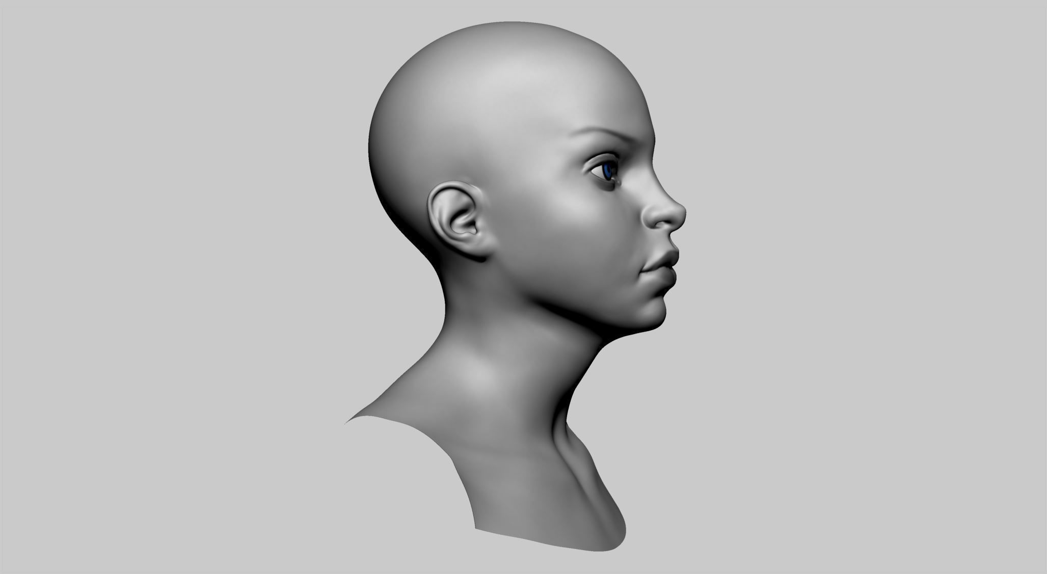 Stylized Female Head v2 3D model_2