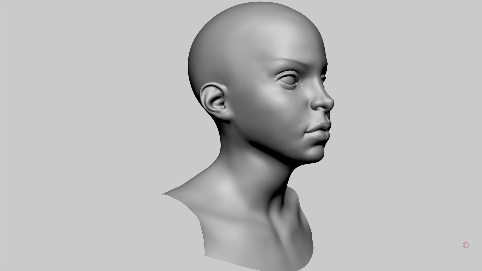 Stylized Female Head v2 3D model_10