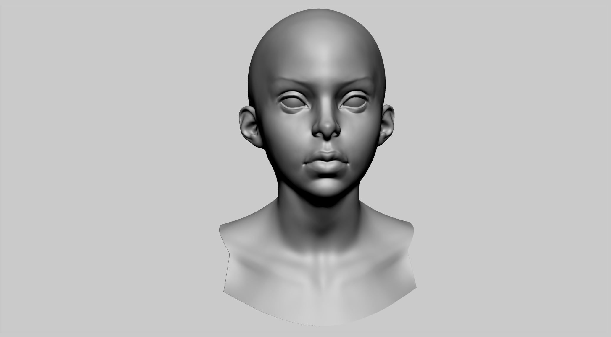 Stylized Female Head v2 3D model_7