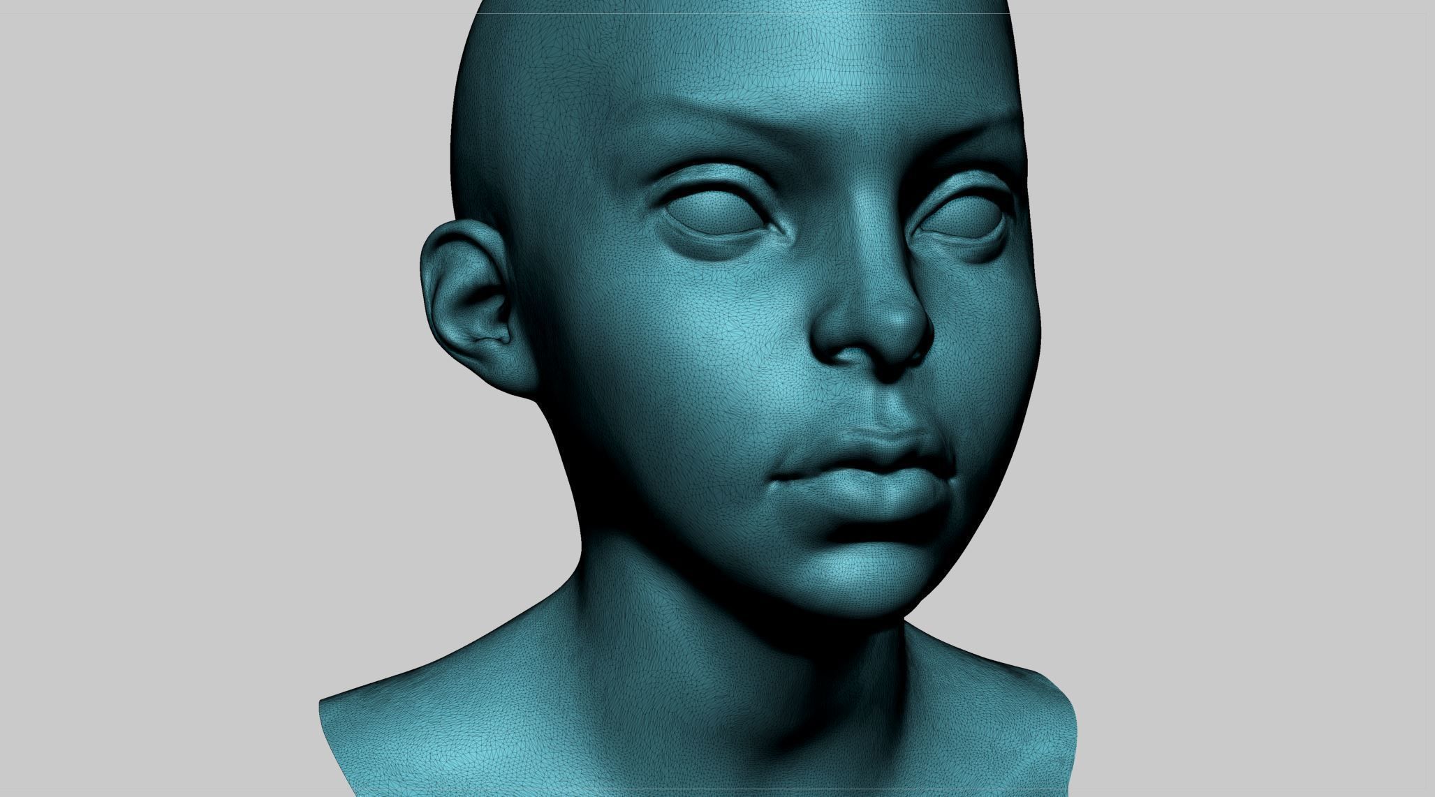 Stylized Female Head v2 3D model_11