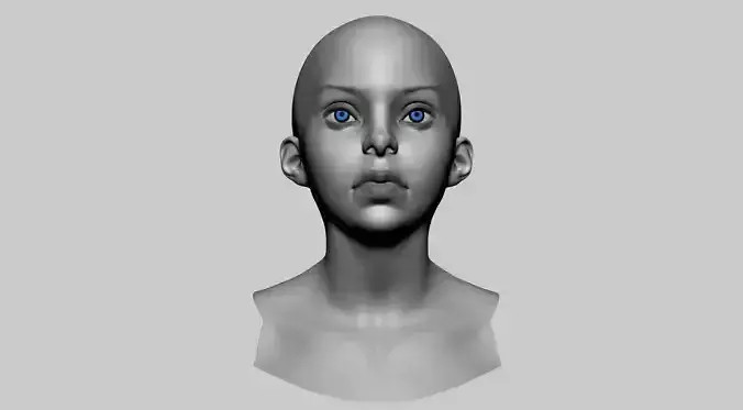 Stylized Female Head v2 3D model Stylized Female Head v2 3D model