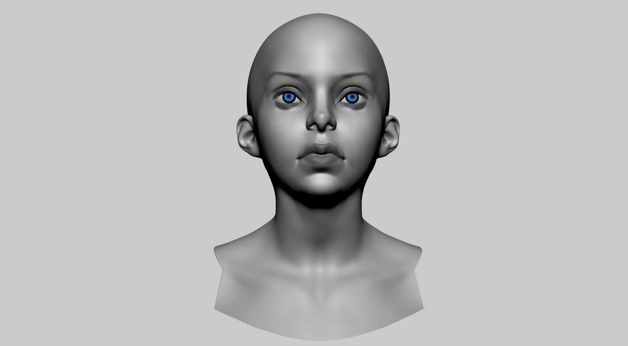 Stylized Female Head v2 3D model_0