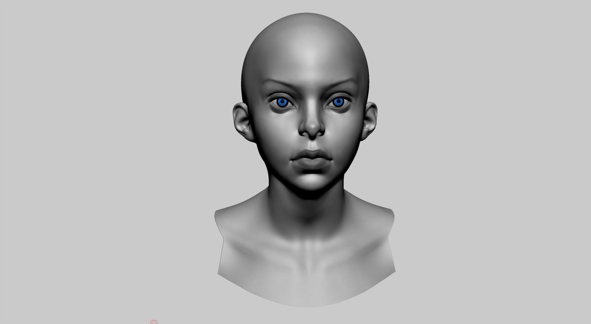 Stylized Female Head v2 3D model_5