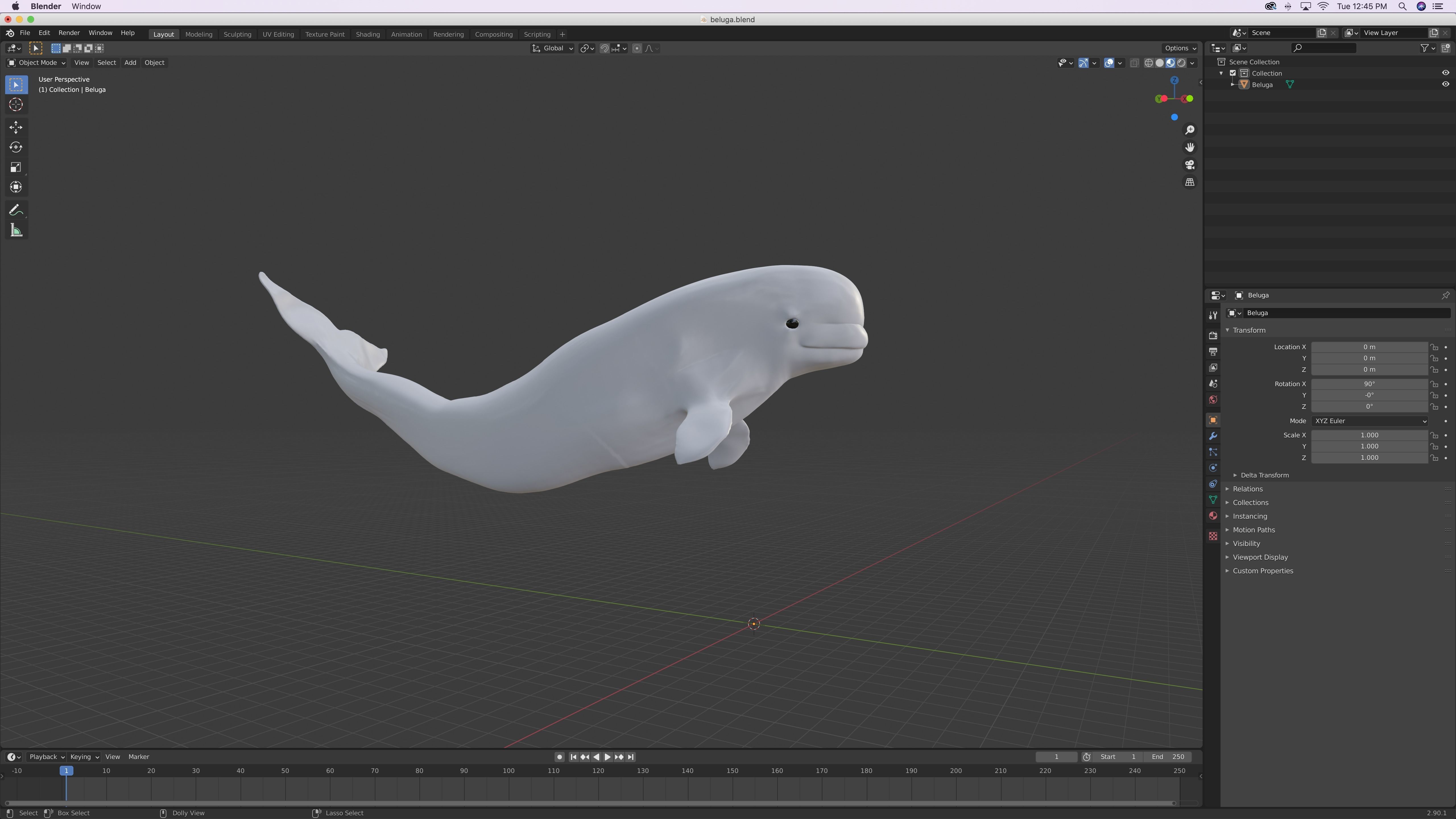 Beluga Whale Free 3D model_2