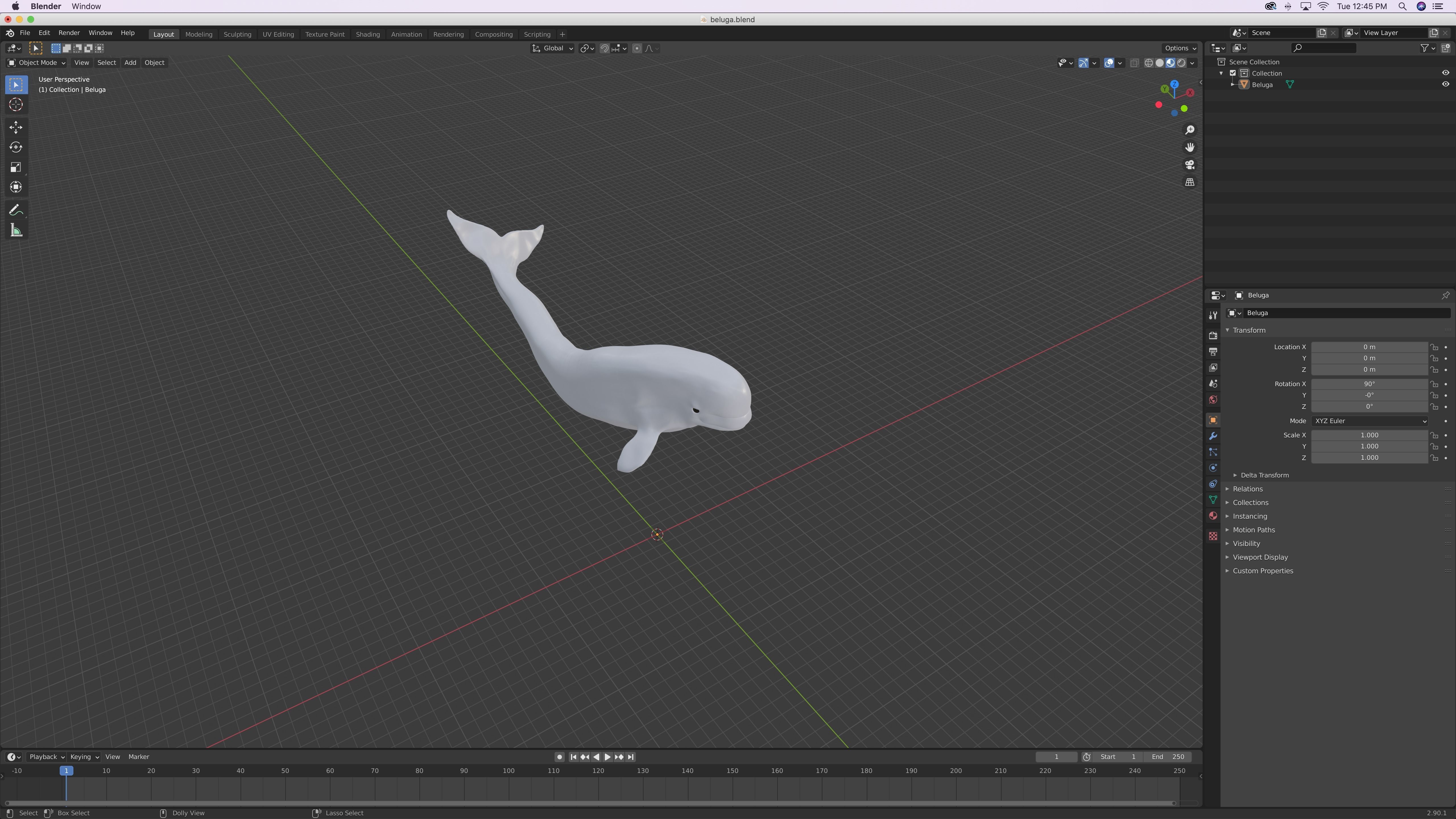 Beluga Whale Free 3D model_4