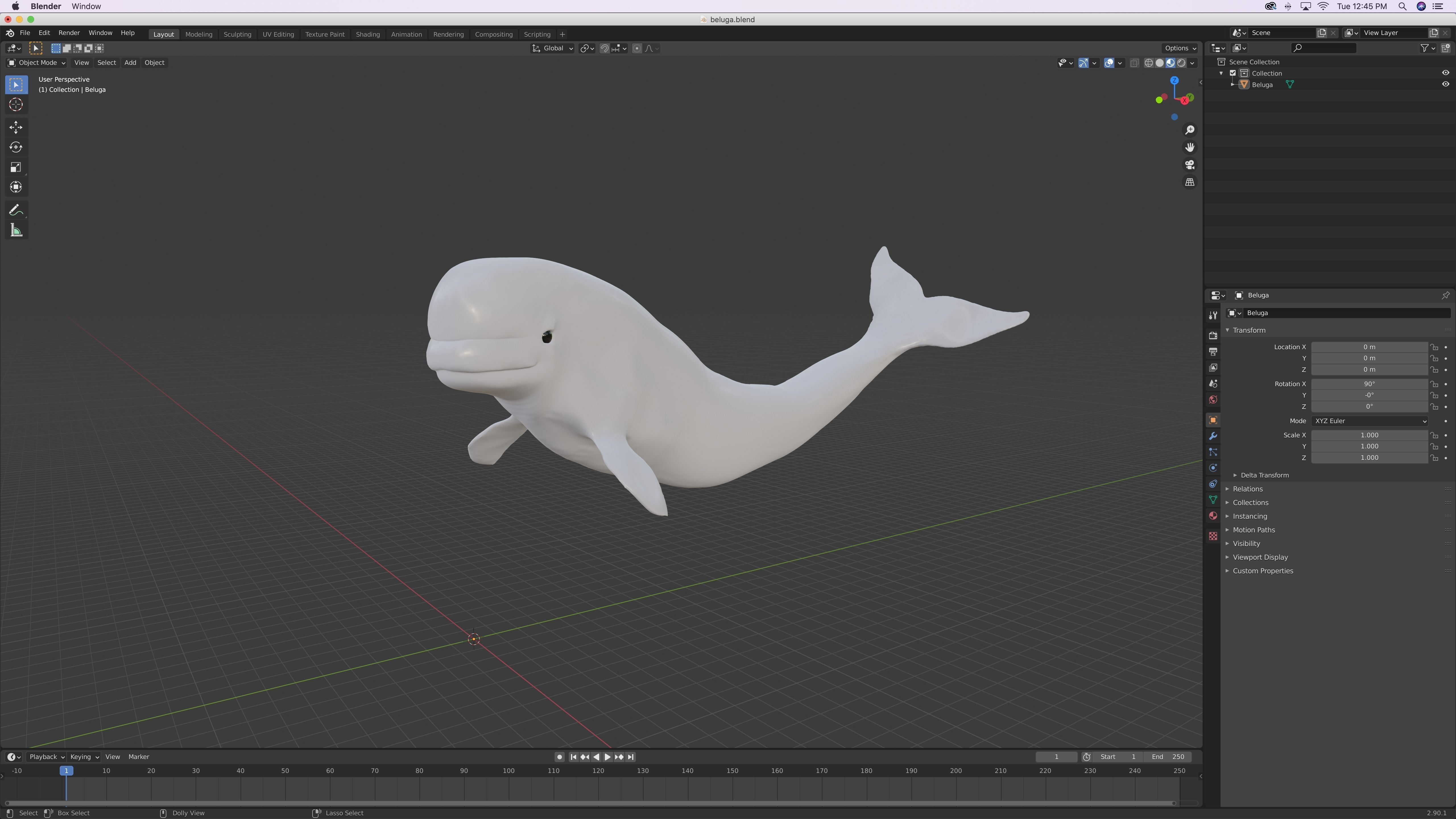 Beluga Whale Free 3D model_1