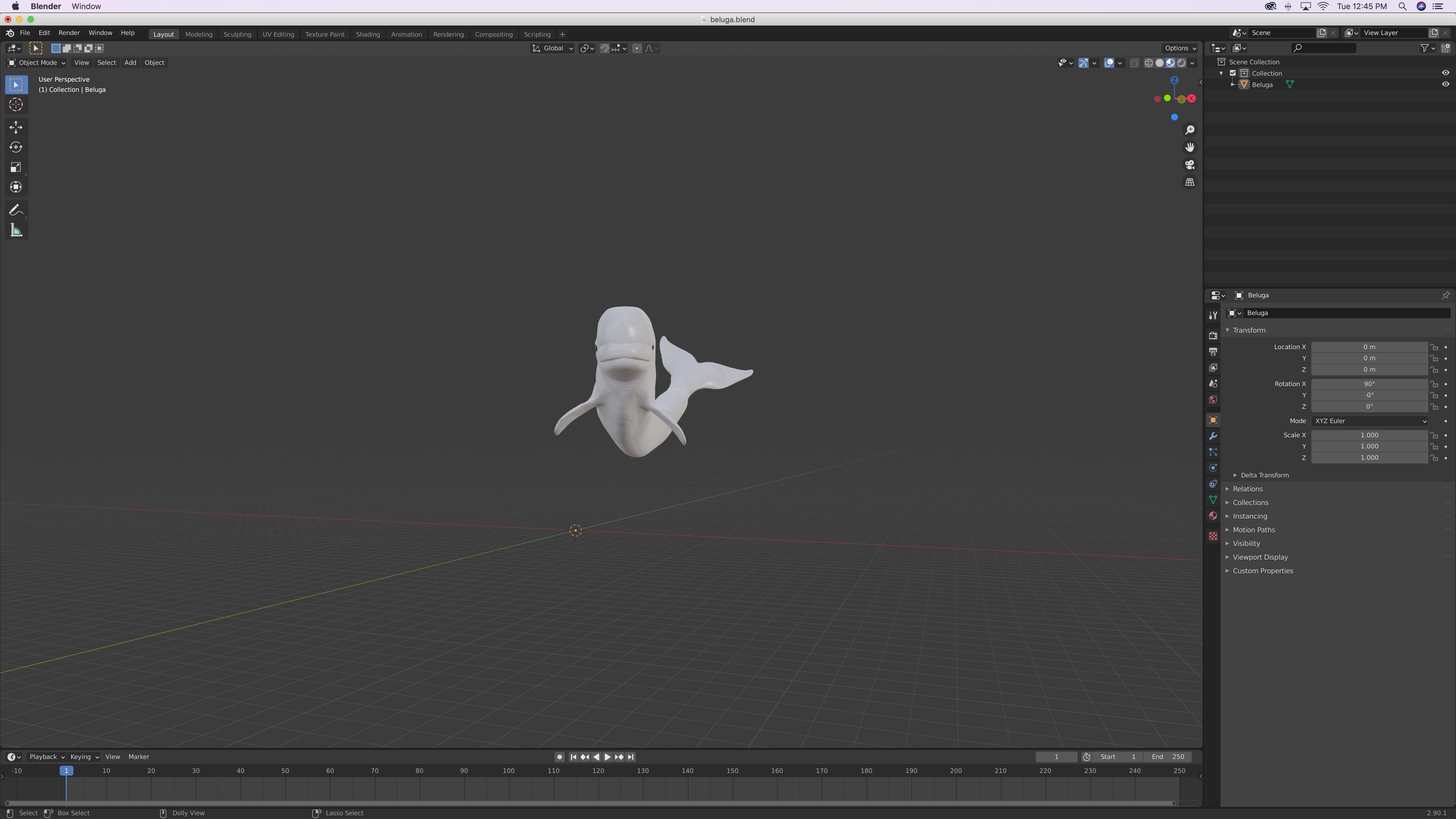 Beluga Whale Free 3D model_3