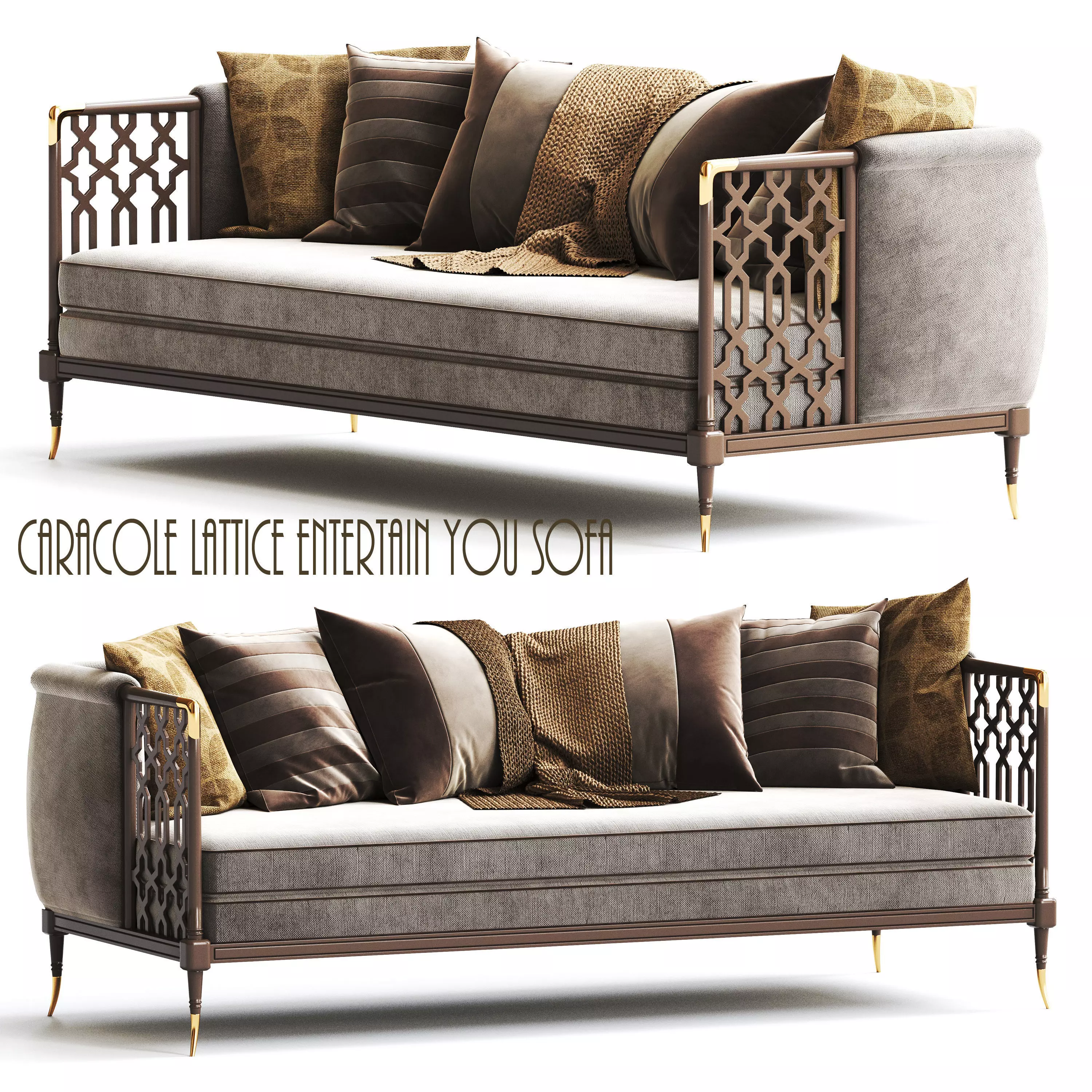 Caracole Lattice Entertain You Sofa 3D model