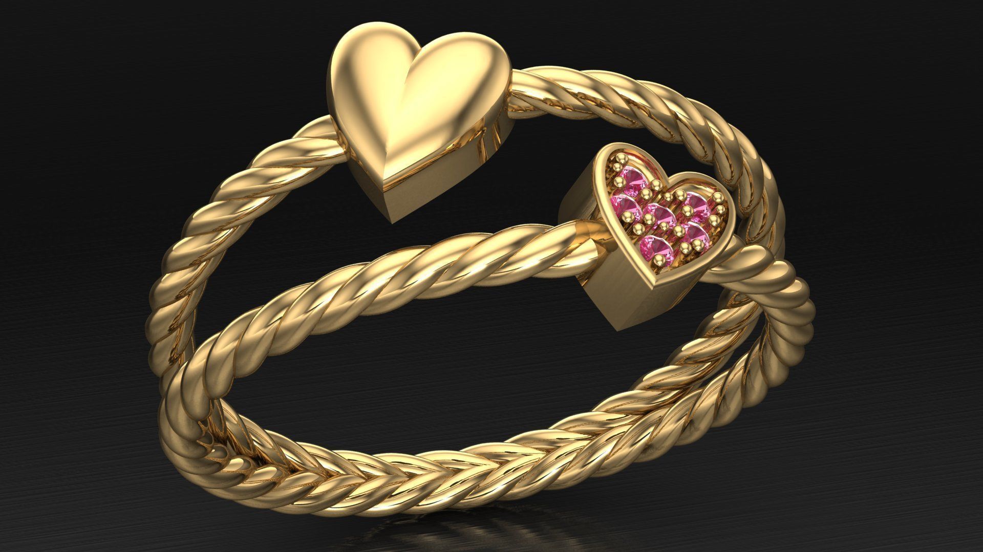 heart ring 3D print model_2