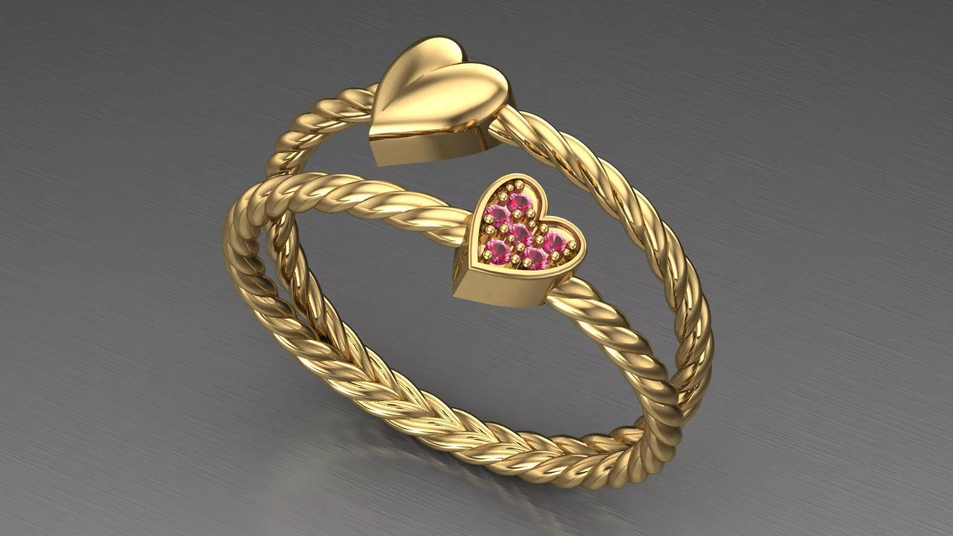 heart ring 3D print model_0