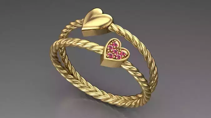 heart ring 3D print model