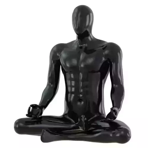 Male abstract mannequin sitting in yoga pose 110 3D model